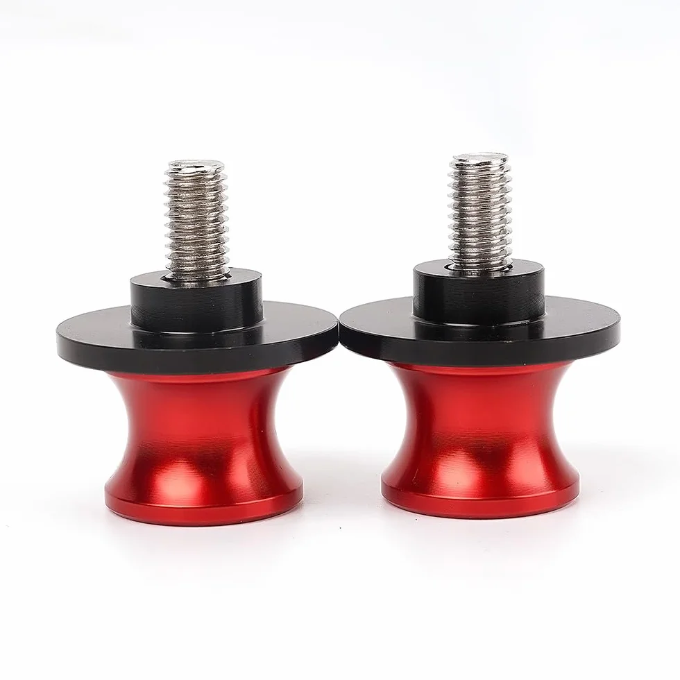 Brazos oscilantes M8 para Z650 Z Ninja 650 2025 2024 2017-2023 Versy650 Basculante de Deslizadores Tornillos del Soporte Diábolos Accesorios,carretes M8,Adaptador de oscilantes (Rojo)