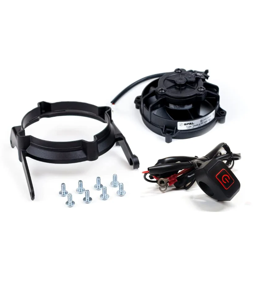EXED® Parts - Ventilador de refrigeración de radiador SPAL original y kit de montaje para KTM y Husqvarna, con interruptor LED de encendido/apagado impermeable, modelos de moto de cross de 2017 a 2022