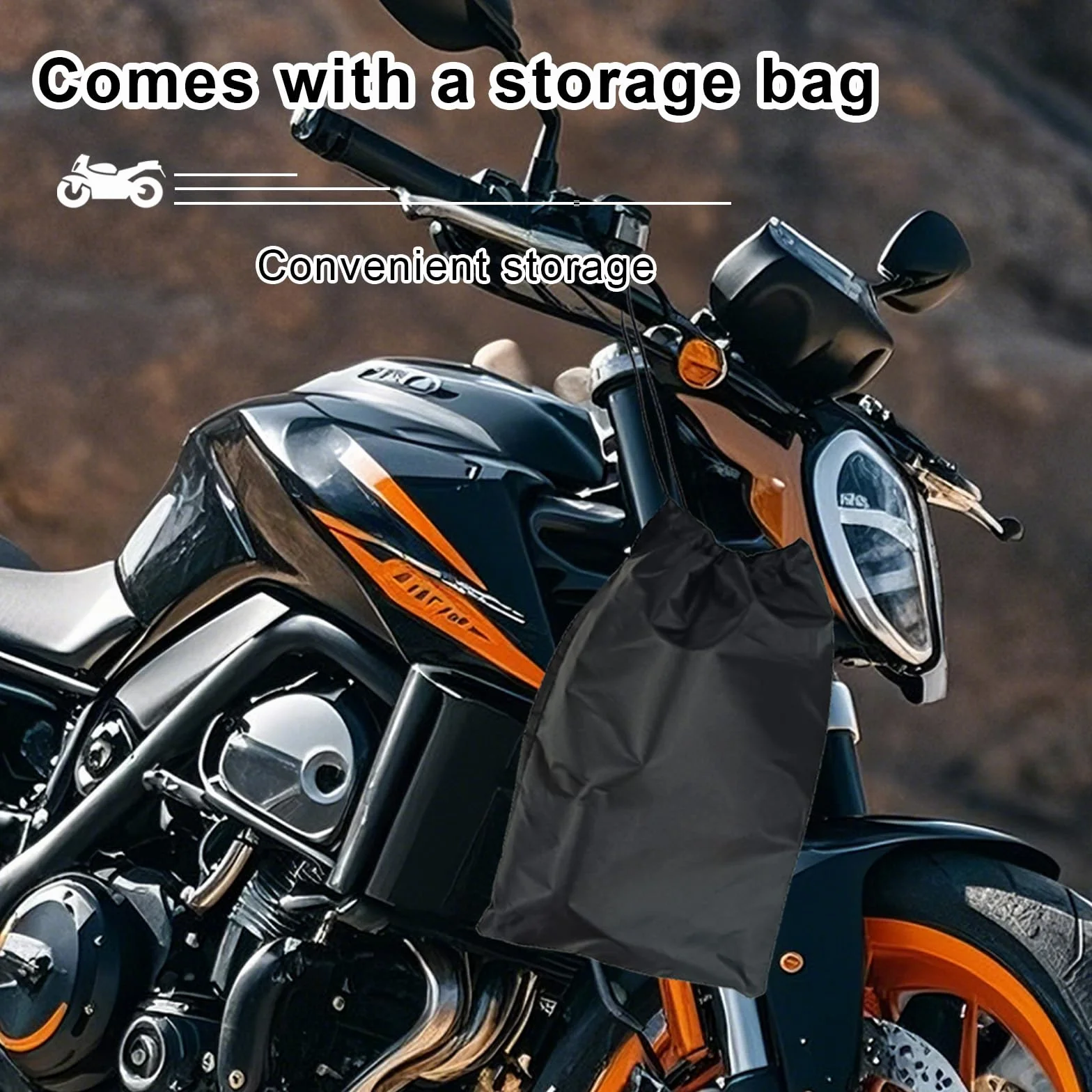 USHOP Funda para Moto Exterior XXL,Funda Moto,Tejido Oxford 210D,protección UV,con Bandas Reflectantes,Orificio para candado y Correas antiviento,para Motos,Scooter(245x105x125 cm)