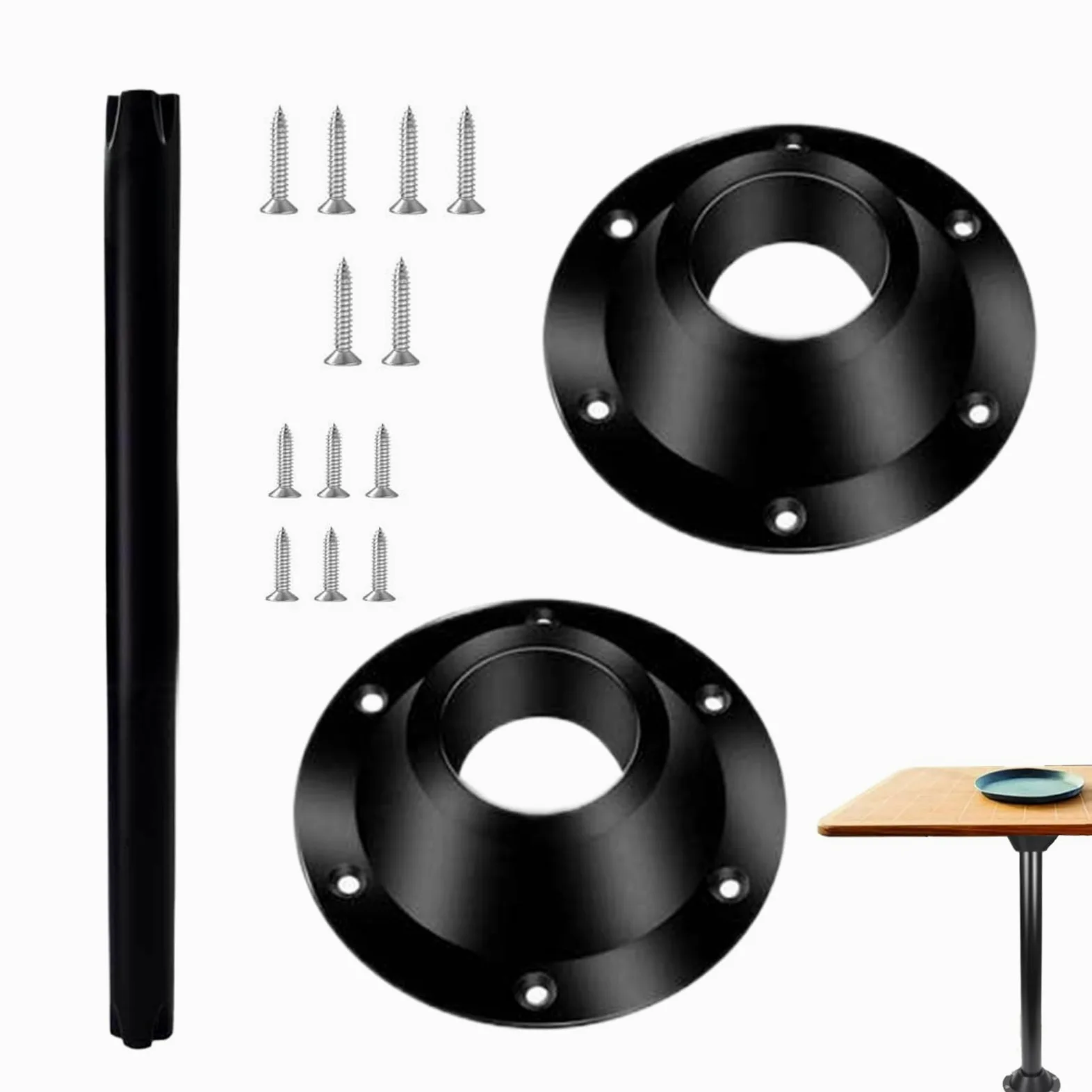 Montaje de mesa RV, aleación de aluminio Montaje y pierna de la base de la mesa RV, accesorios interiores de vehículos recreativos de servicio pesado, base de soporte de pedestal de mesa para barcos d