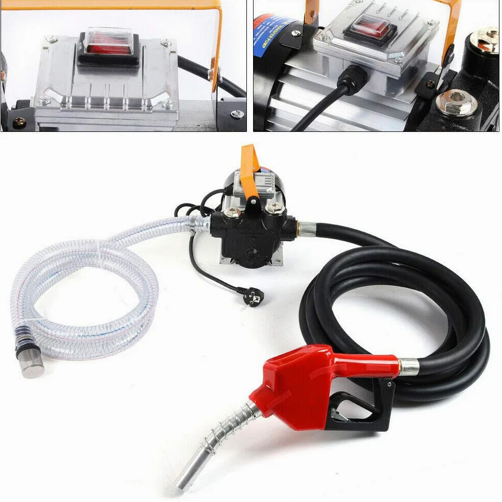 Bomba Gasoil, Bomba de Combustible Automática de 550 W, 2800 RPM, 60 l/min, 230 V, Bomba Trasvase Gasoil, Bombas de Combustible para Coche, Bomba de Gasoil con Manguera