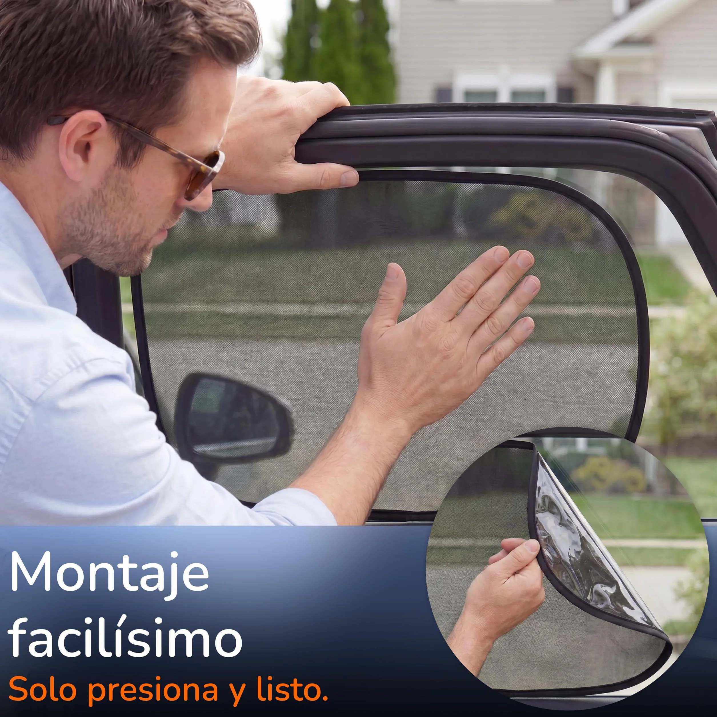 Upgrade4cars 2 x Parasol Coche Bebe con Protección UV | Protector Solar Autoadhesivo para Ventana Lateral Trasero | Interior Ventanas Laterales Niños