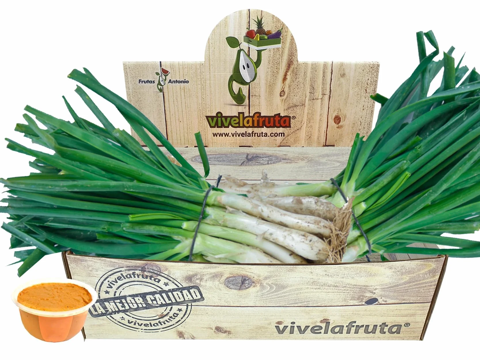 Calçots con salsa romesco 50 uds 300 g cesta especial a domicilio