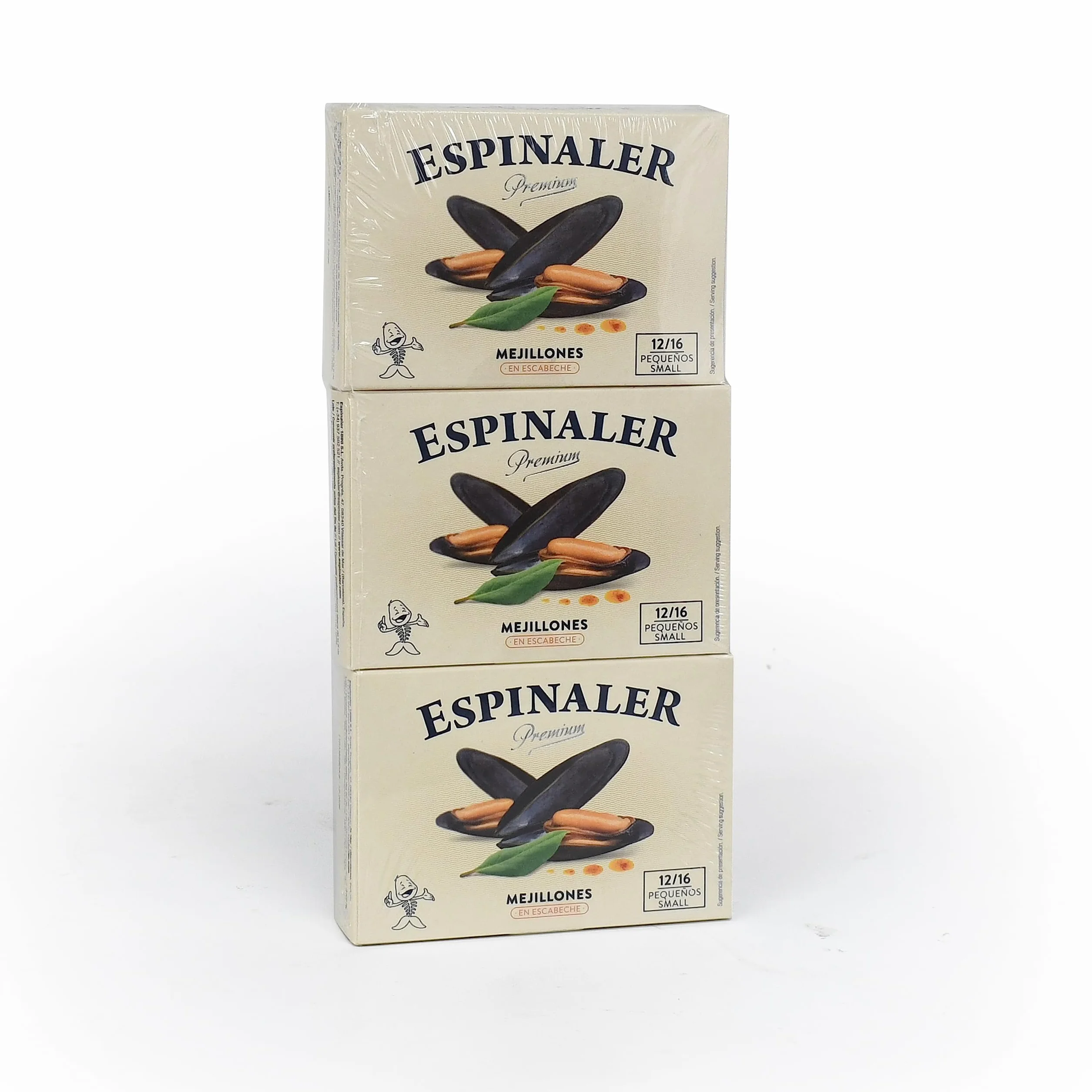 Espinaler Mejillones Premium en Escabeche Pack 3 Latas 12-16 Piezas Conservas Gourmet