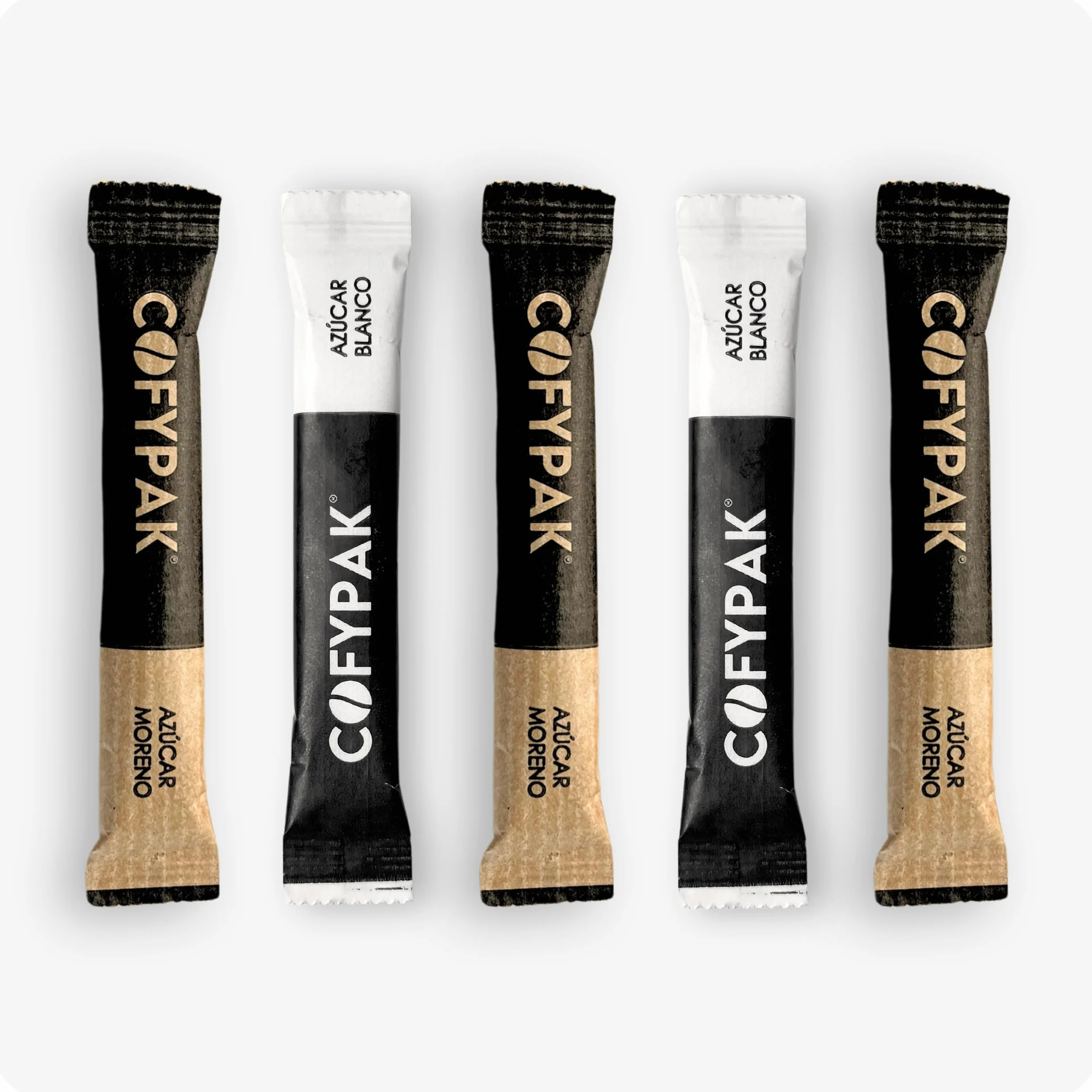 Pack 200 Azucarillos Individuales - 100 Sobres Azúcar Blanco y 100 Sobres Azúcar Moreno 7g