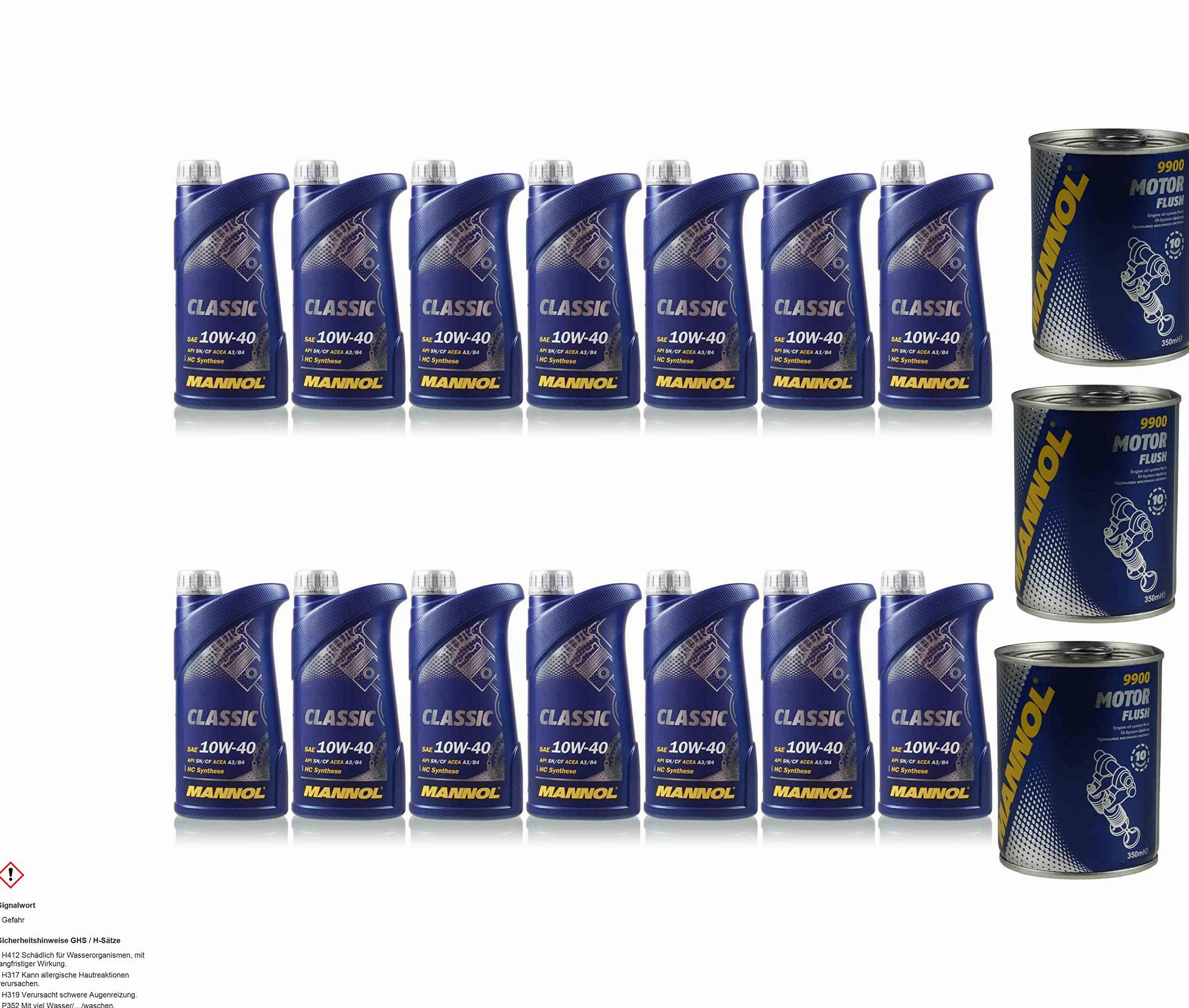 Mannol Classic 10W-40 - Aceite para motor (14 L, 3 unidades, aditivo)