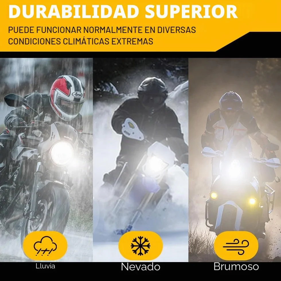 BMT xms H4 LED – 9003 HB2 LED faro para motocicleta, bombilla de carretera, cruce, 600% más brillante, 10000LM 6500 K, blanco brillante