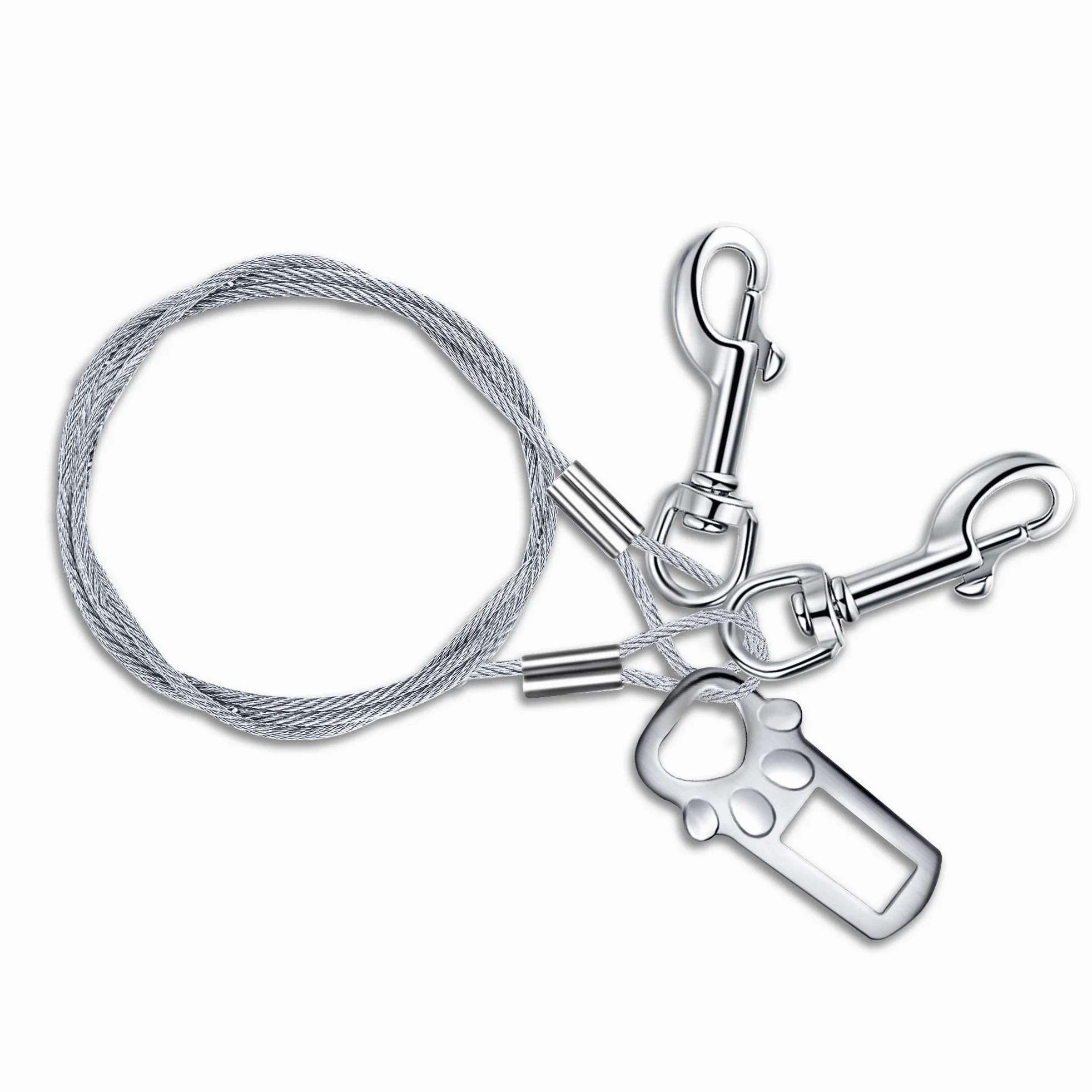 Cinturón de seguridad para perro, a prueba de masticación/masticación, cinturón de seguridad para perro, cinturón de seguridad de vehículo para cachorros con doble clip y cierre – Acero