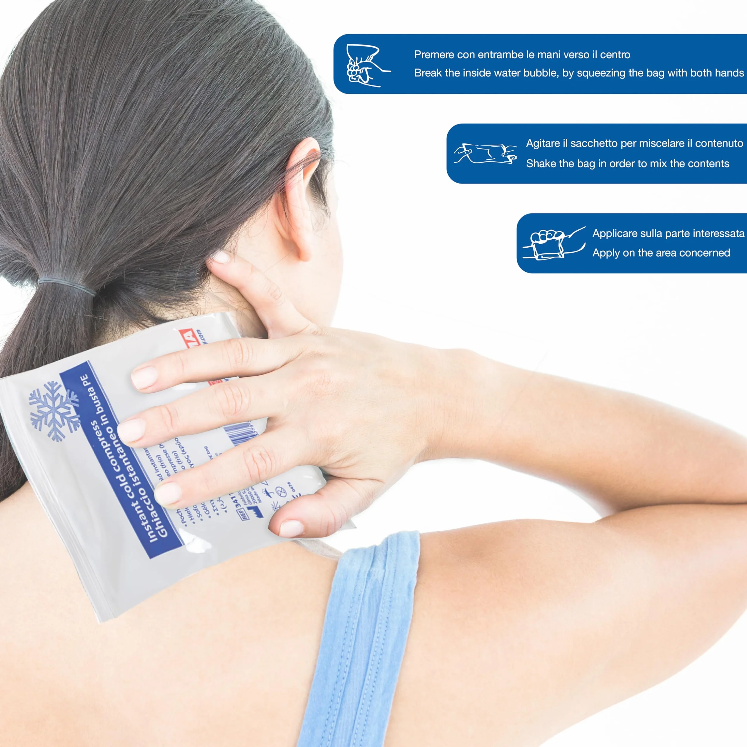 GIMA Hielo instantáneo en bolsa no tejida para crioterapia, traumatismos e hinchazón 34110