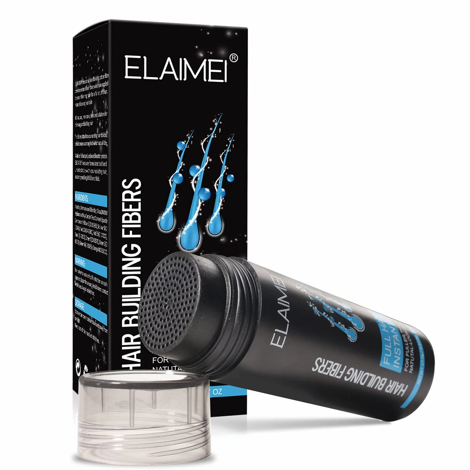 Fibras Capilares Negro 27.5g, Polvo de Fibra Cabello para Hombre y Mujer