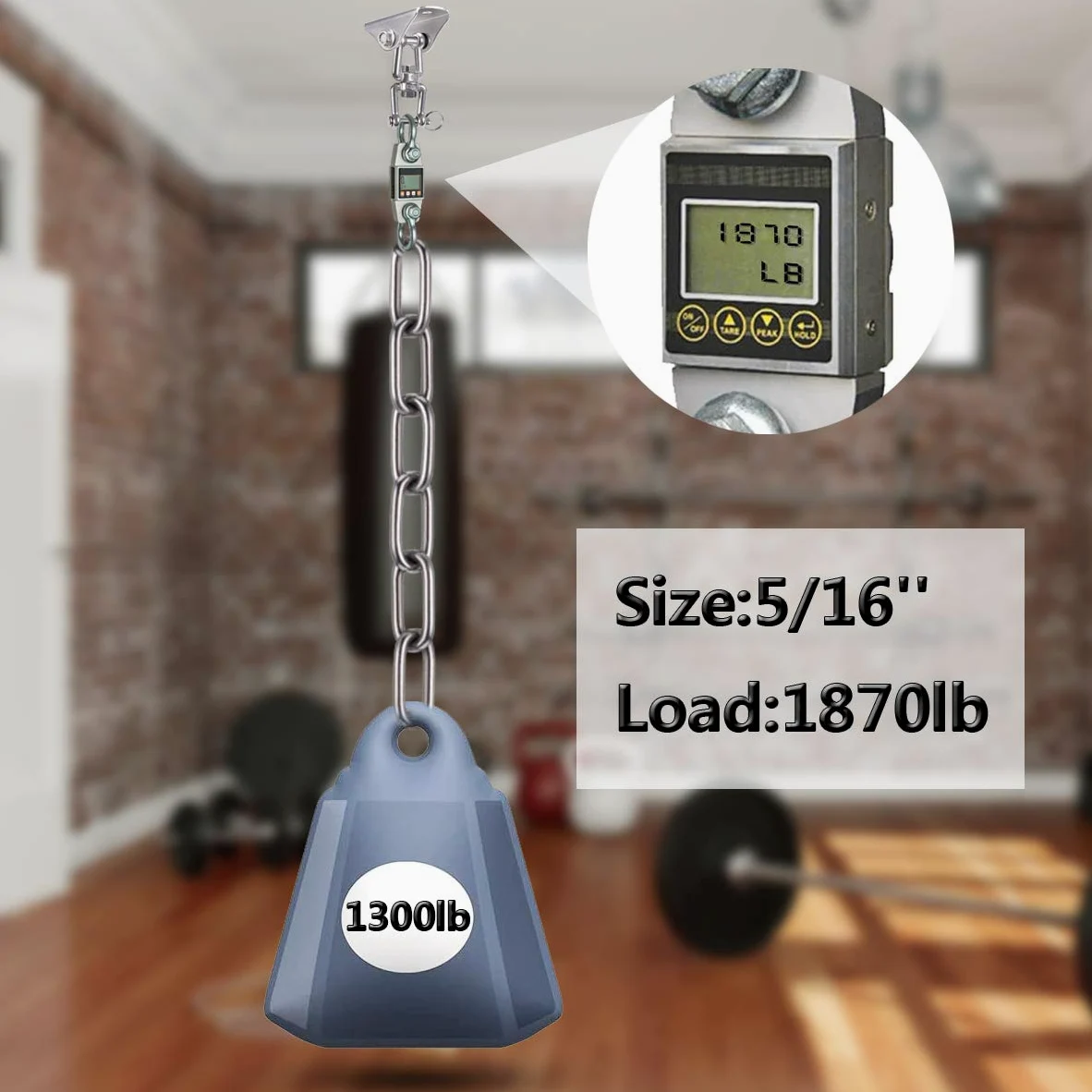 Cadena de eslabones de acero inoxidable, Ekunbuy 304 de acero inoxidable a prueba de enlaces, cadenas resistentes para remolque, para colgar en remolque, oscilación antirrobo, 5/16-15 pies