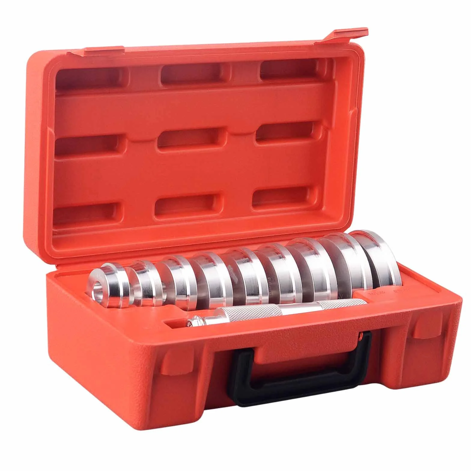Juego de rodamientos métricos y anillos de sello - 9 discos - Caja de eje - Kit de sello universal de aluminio para rodamientos de ruedas de automóviles