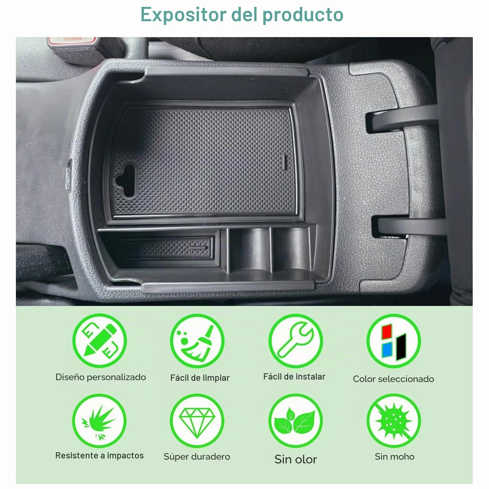 GAFAT 2017-2024 2025 Hyunda-i i30/i30 N/N Line/Fastback Caja de Almacenamiento para Consola Central, Reposabrazos Organizador Bandeja Guantera, Compatible con Hyundai i30 [No para Freno Electrónico]