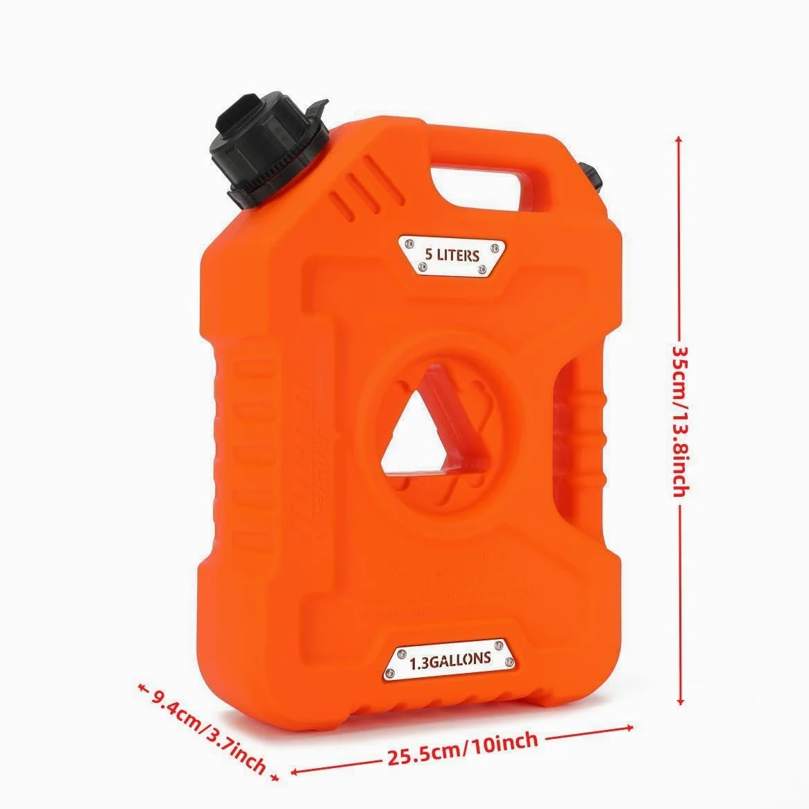 5L Portable Fuel Drum Canister Gasoline Container Reserve Plastic Petrol Tank Diesel Storage Can Fit for Motorcycle SUV ATV Cars Boat Offroad (5L Orange with Bracket 304SS)