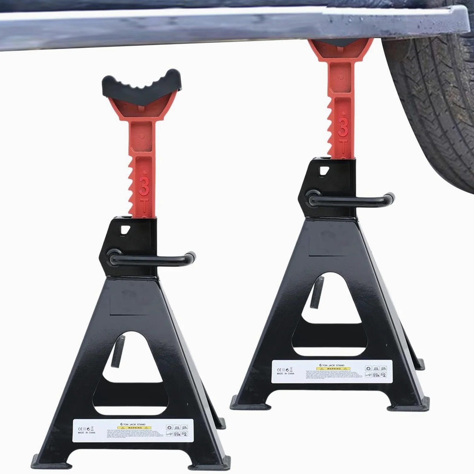 Caballetes para camiones de 3/6 toneladas de altura ajustable y bloqueable | Soporte de altura ajustable para remolque, camión, vehículo, barco, cortacésped, SUV, motocicleta, garaje, hogar, tractor