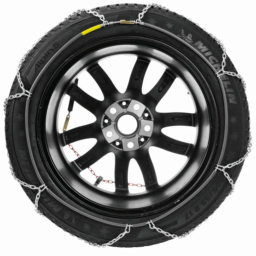Cadena DE Nieve para Coches con Goma 890 15" CERCHIO 15" Pareja DE Cadenas DE Malla DE 7MM APROBADAS para Ruedas DE Coche DE Carretera Cable DE Acero Inoxidable para Hielo