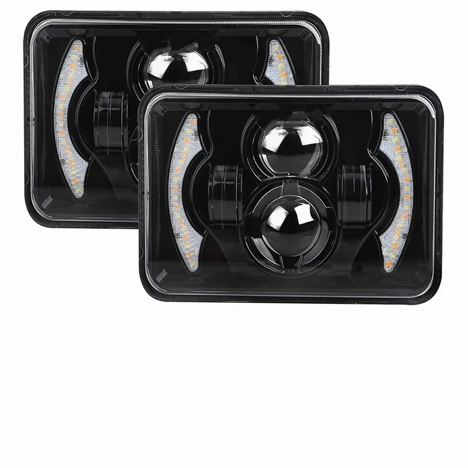 Faros Delanteros Faros Delanteros LED H4 80W, 4x6 Pulgadas, Proyector Luz Trabajo Haz Alto Bajo H4651 H4652 H4666, Conversión Camión Todoterreno FARO PRINCIPAL(2PCS)