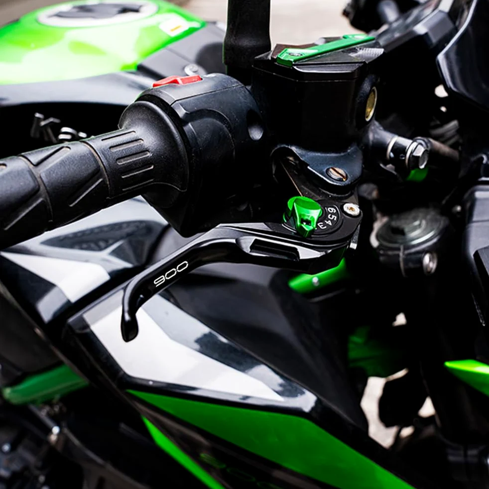 Palanca de pinza de freno CNC de motocicleta Compatible con Z900 Z 900 2017 2018 2019 2020 2021 2022 2023 2024 Palanca de freno de embrague Palanca de agarres ajustables (Verde)