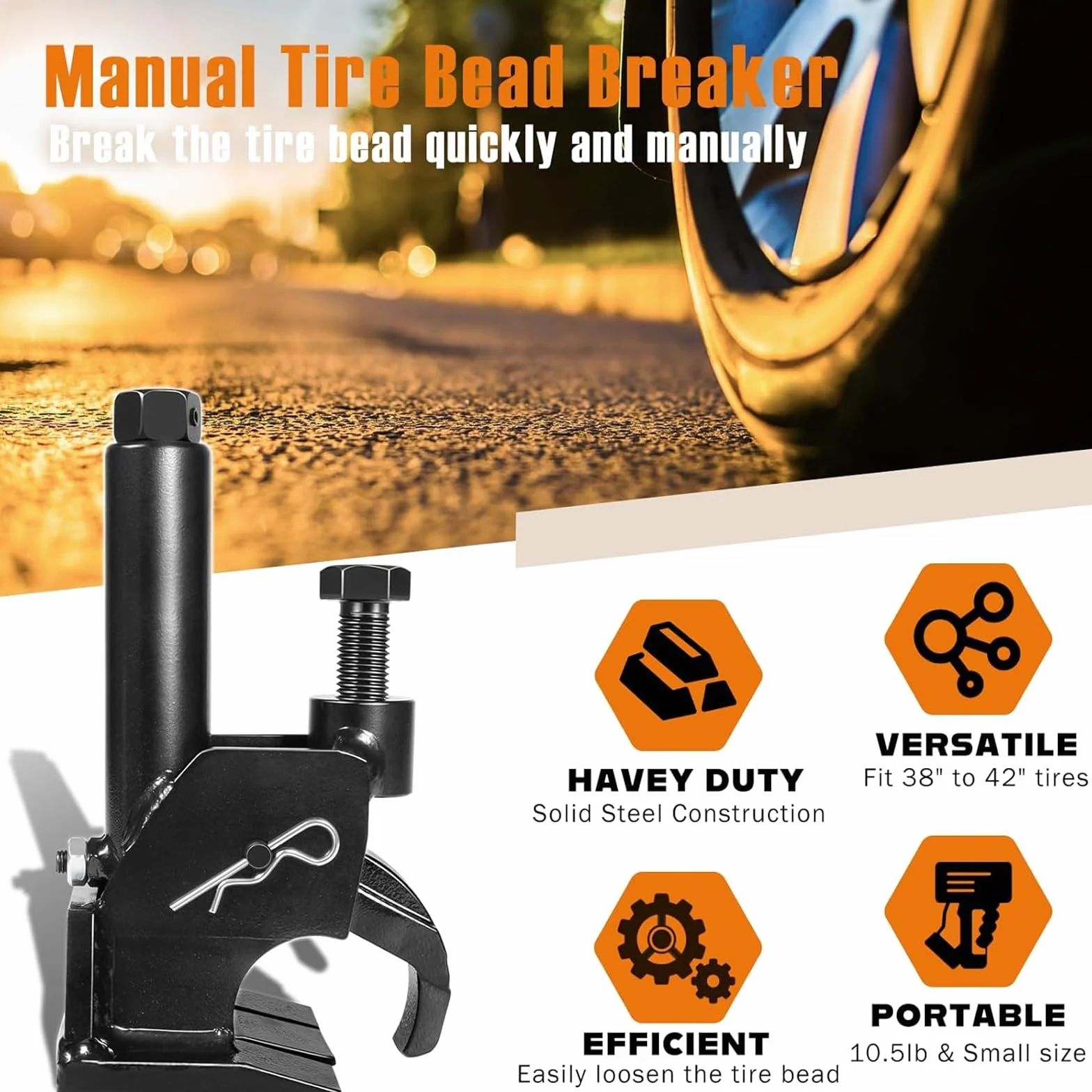 Interruptor de cuentas de neumático fácil de operar, para ATV, tractor, camión, coche, no necesita extracción de ruedas, para neumáticos de 38 a 42 pulgadas