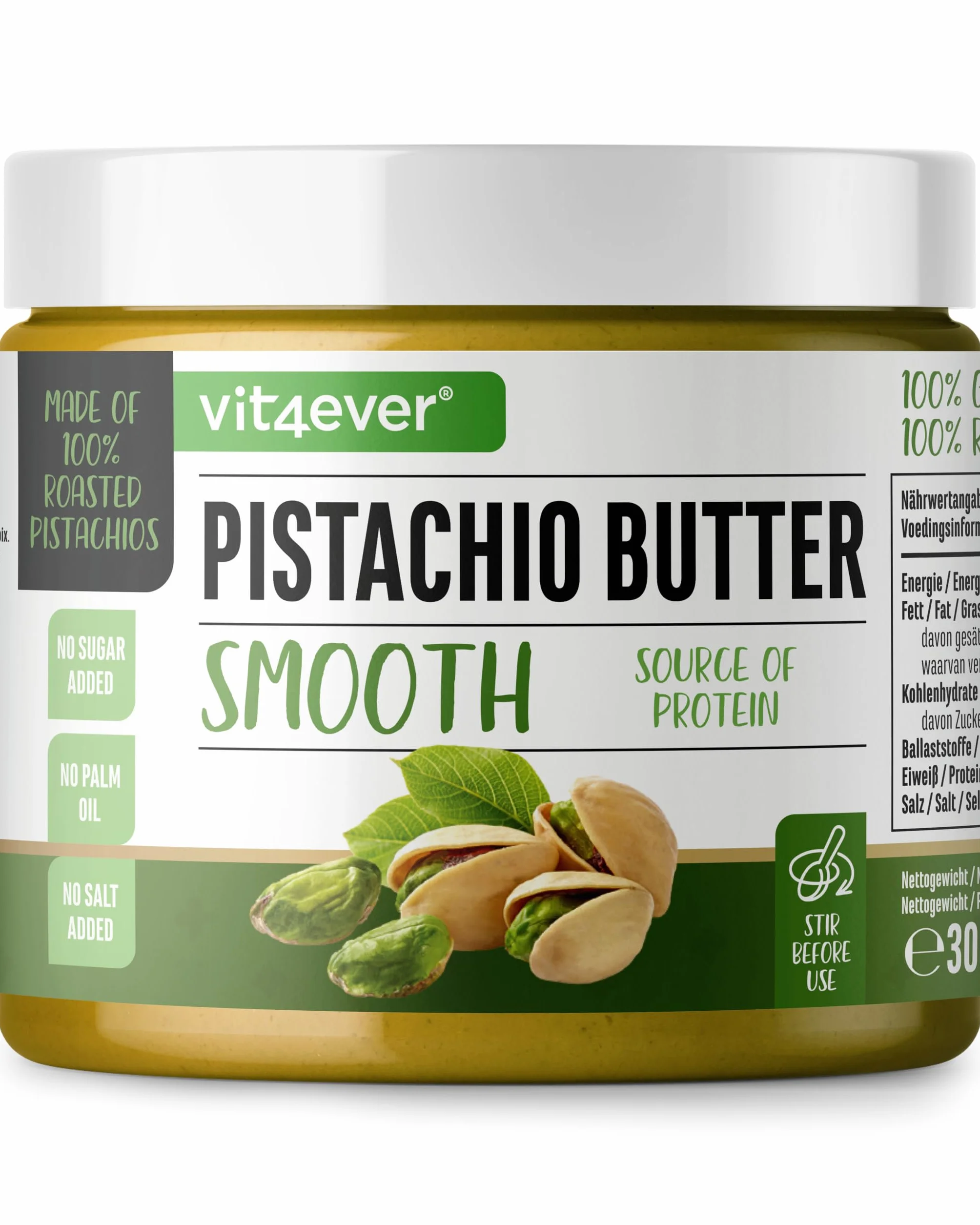 Mantequilla de pistacho 300g crema natural 100% pistachos sin sal vegano