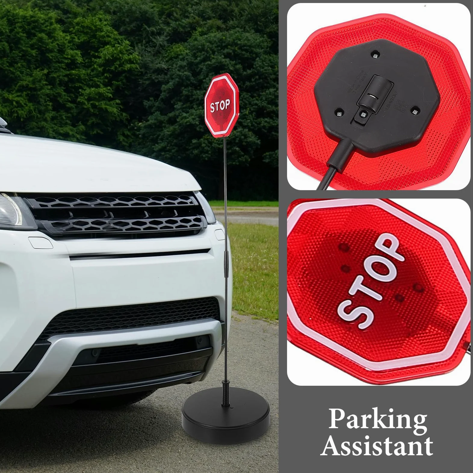 Zerodeko Asistente de Aparcamiento Señal Luminosa LED y Sensor para Garaje, Tope de Rueda para Coches, Adecuado para Hoteles y Estacionamientos Públicos