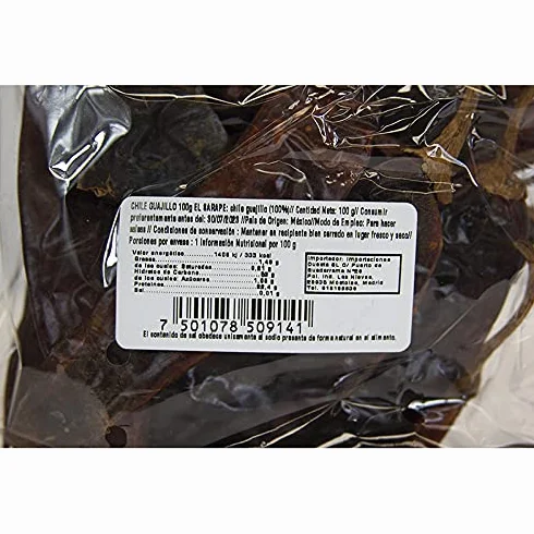 Chile Guajillo Seco 100 g Mexicano Deshidratado para Salsas Rojas, Adobos y Marinadas
