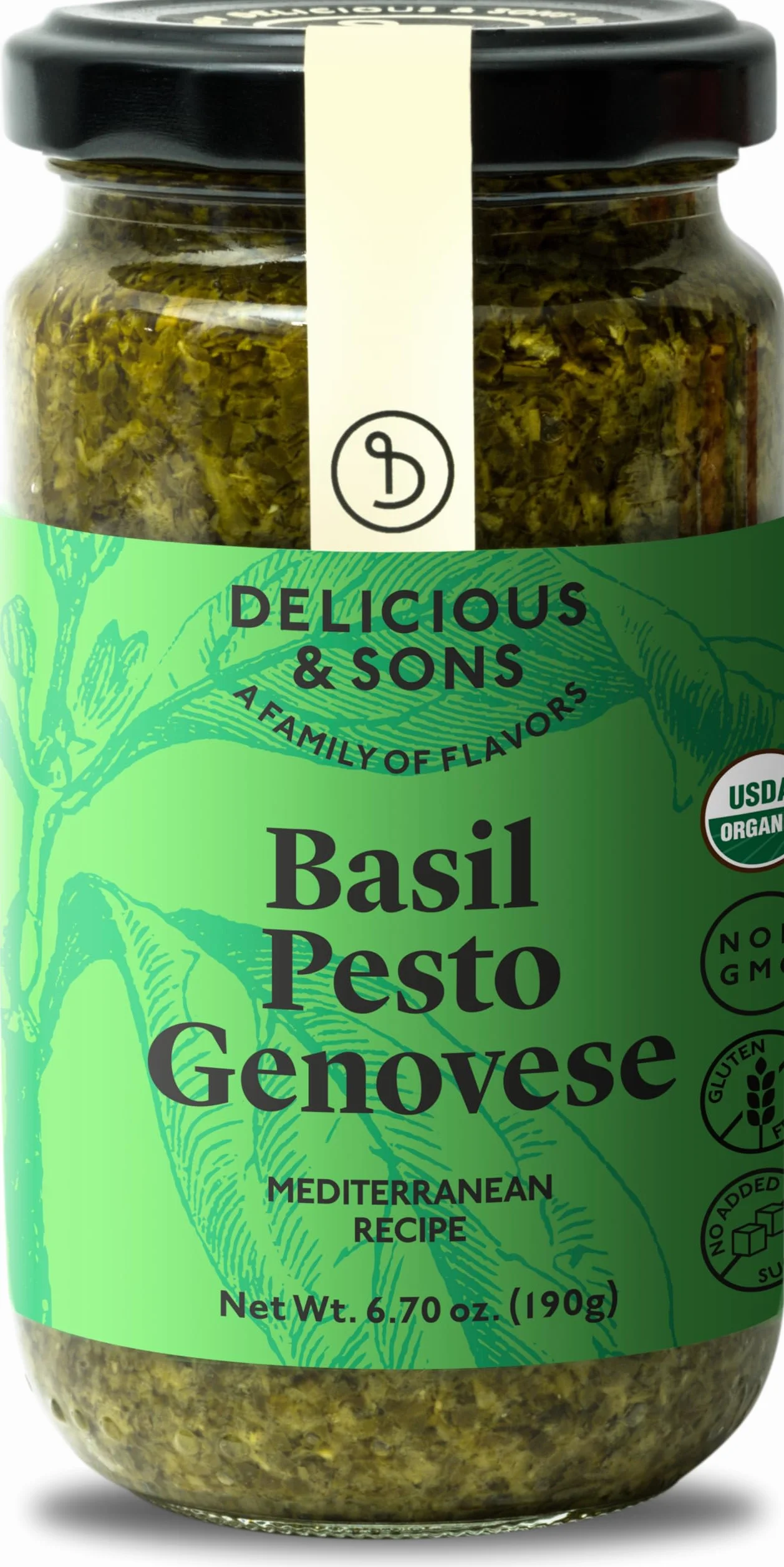 Delicious & Sons Salsa Pesto Genovese Italiana Ecológica 190g