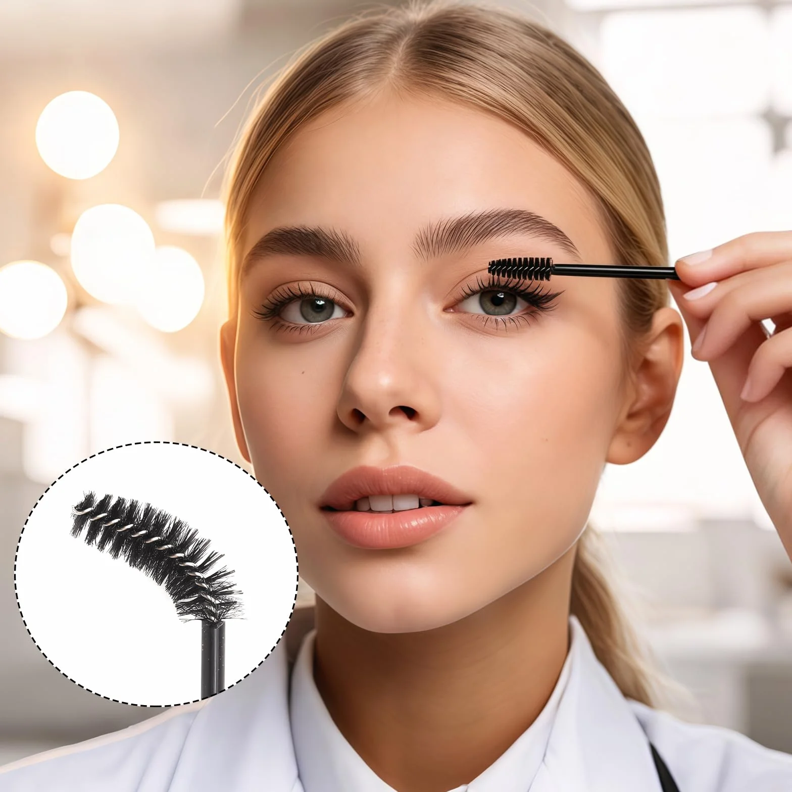 Cepillo Cejas 400 Piezas, Cepillo para Cejas y Pestañas Higiénico