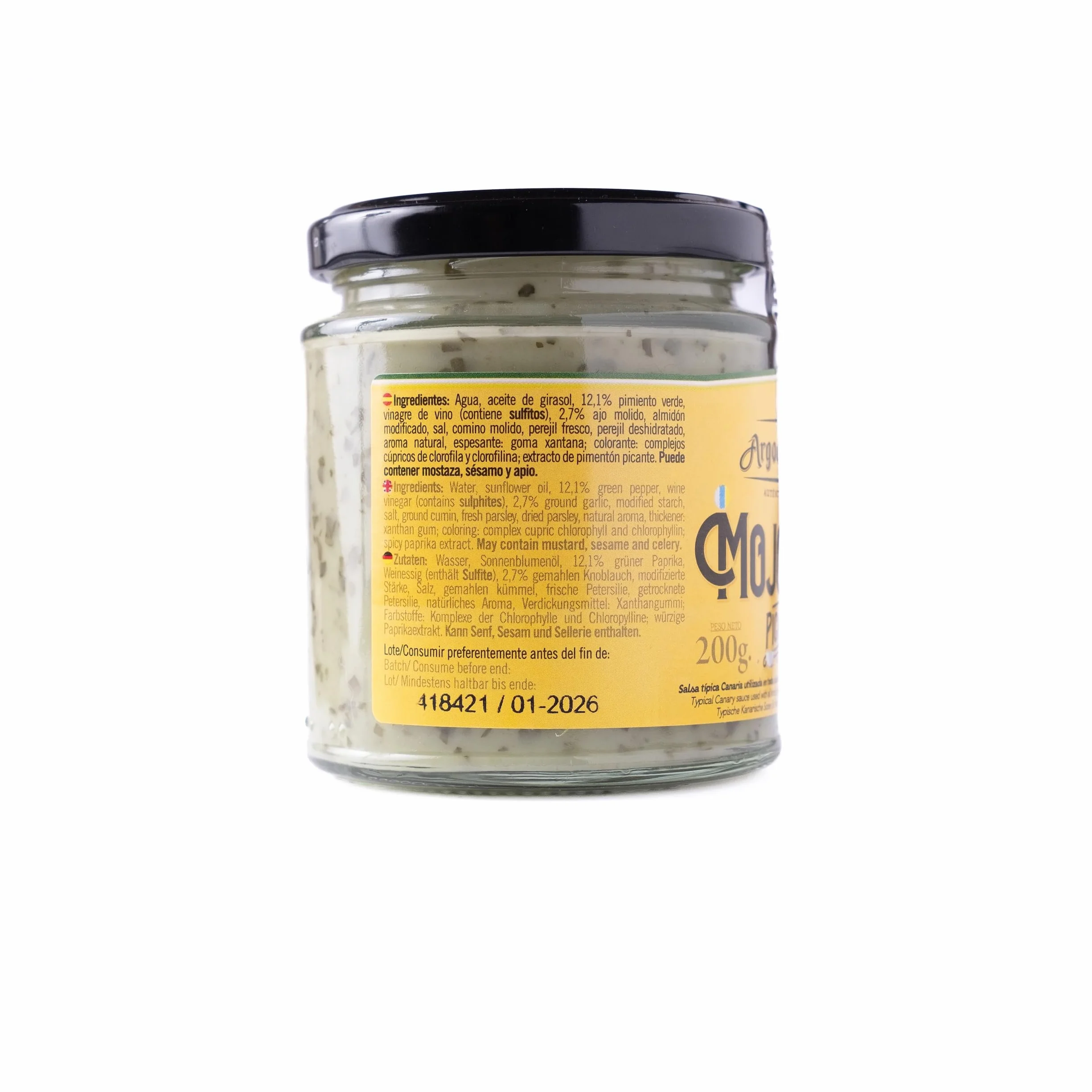 Argodey Fortaleza Mojo Verde Picante 200g - Autentica Salsa Canaria para Untar