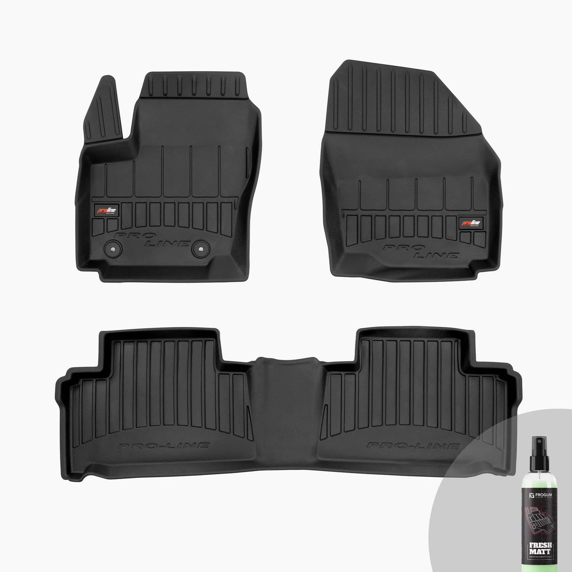 FROGUM ProLine 3D Alfombrillas de Goma para Coche exclusivas Alfombras para Ford S-MAX I 2006-2014 | Los Bordes más Altos | Tamaño