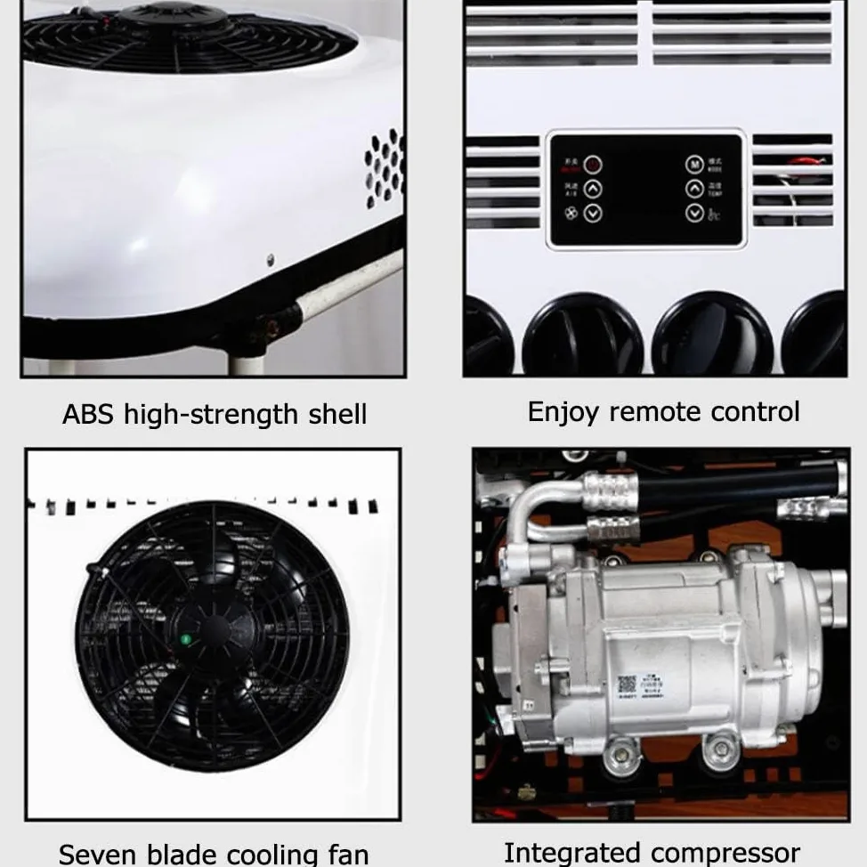 12V RV Aire Acondicionado Techo, Voltaje Aparcamiento Autobús, Barco, Caravana, Furgoneta, Camión, Remolque