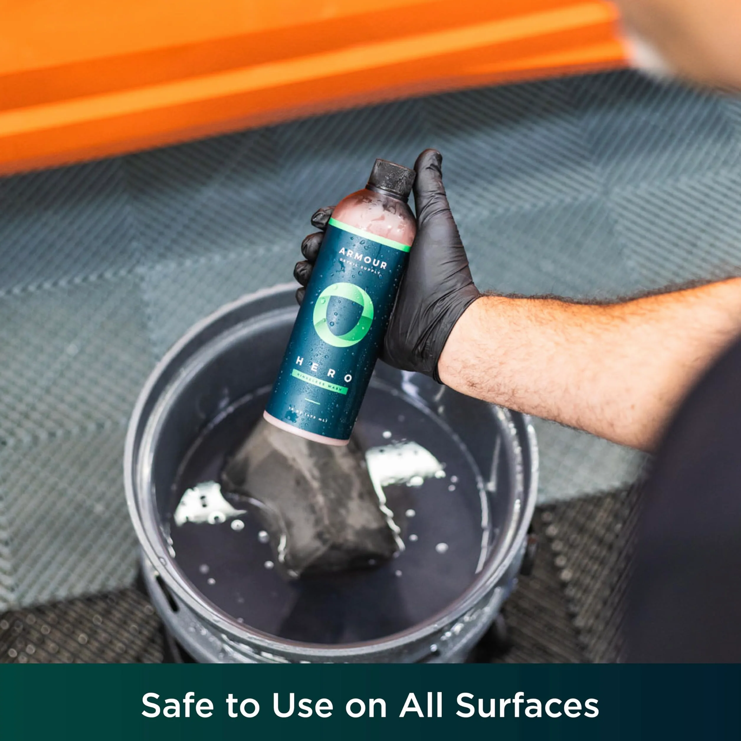 Armour Detail Supply HERO Rinseless Car Wash - Alternativa ecológica al jabón de autos, seguro en todos los vehículos, limpieza profunda, 16 onzas