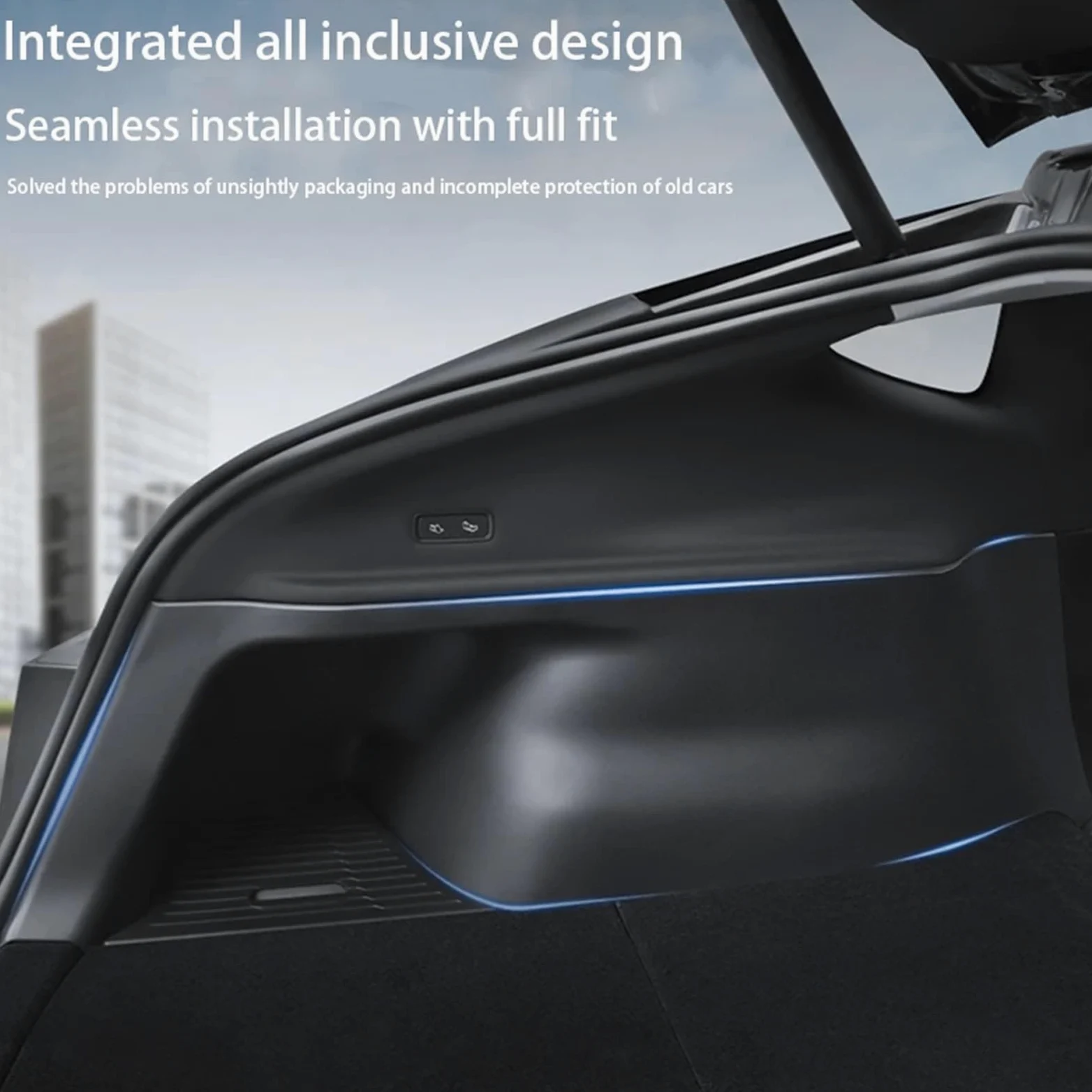 Protectores Laterales para Maletero Trasero compatibles con Tesla Model Y Juniper 2025, protección de Esquinas con Superficie TPE Alfombrilla Maletero Coche
