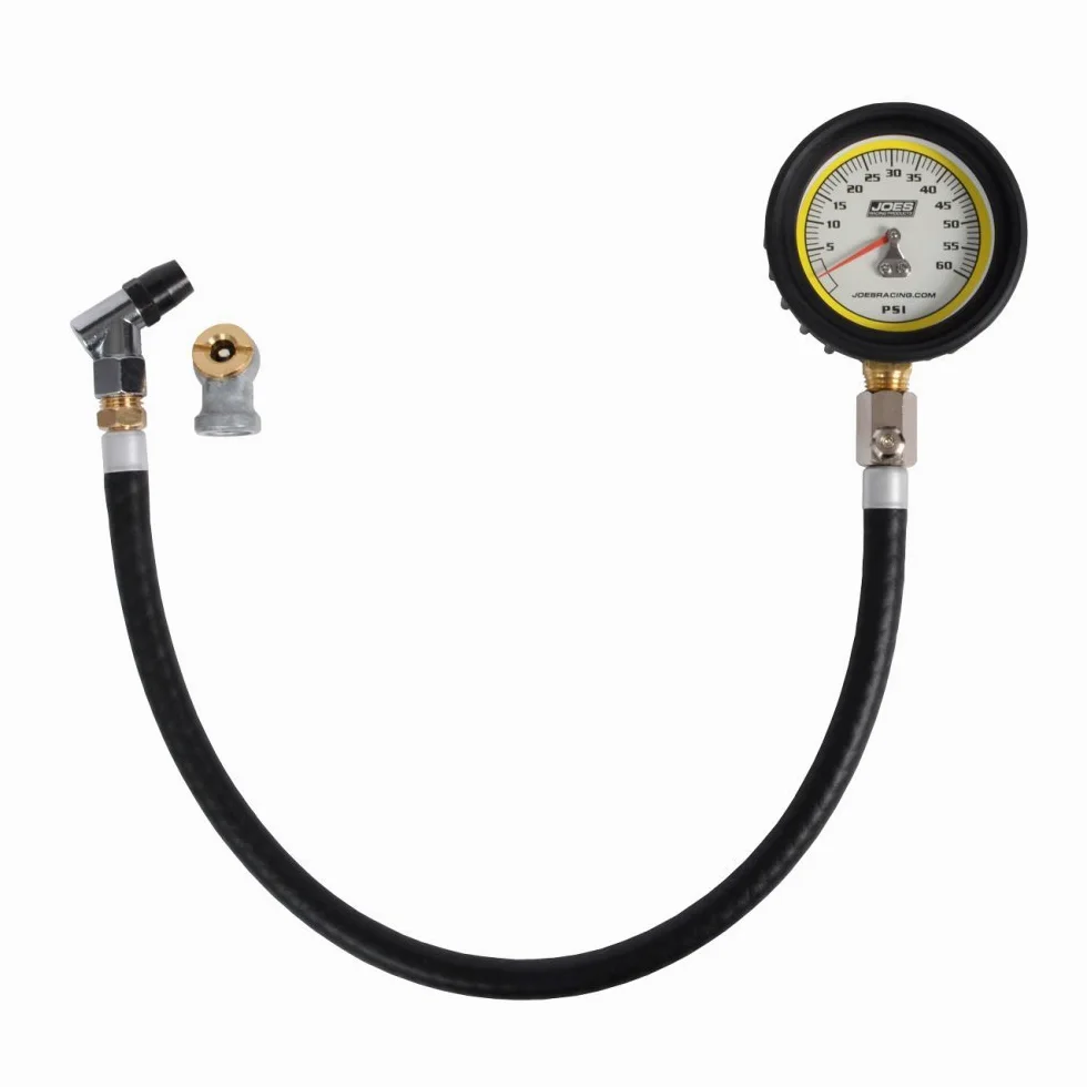 JOES Racing Pro Tire Gauge con válvula de Flujo de Alta Hold