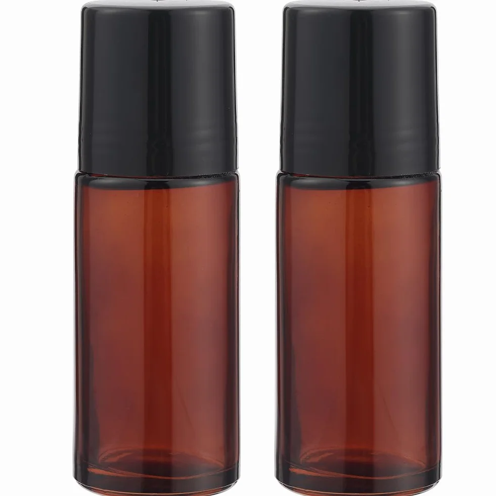 GORGECRAFT Botella de Vidrio con Rodillo 50ml Negro - Envases Vacíos para Aceites Esenciales y Viajes