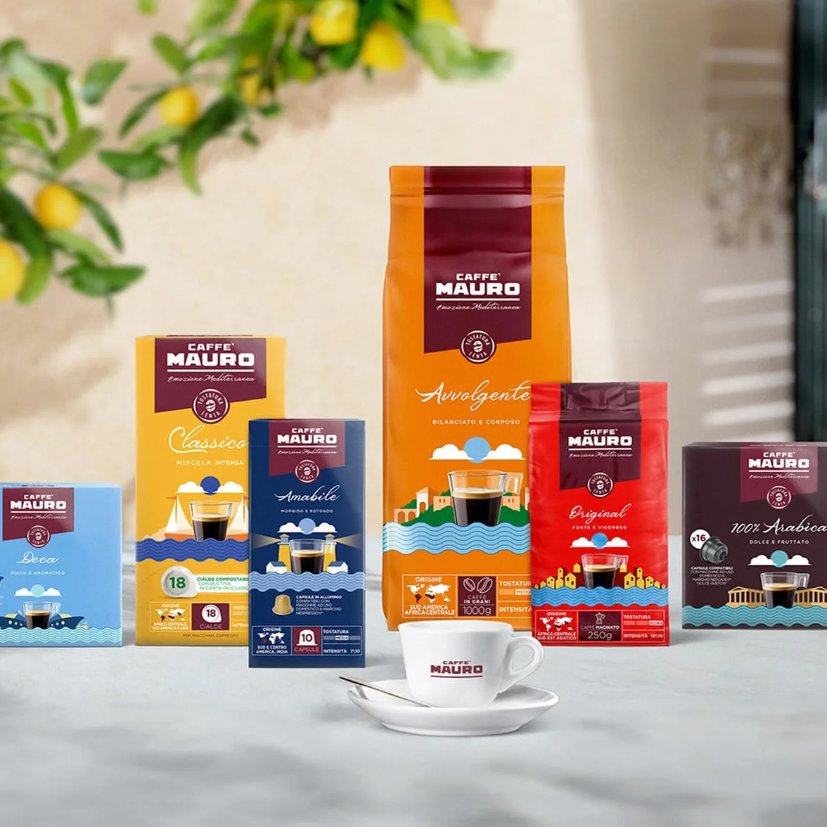 Caffè Mauro Torrefazione Cafè En Grano 1 kg Mezcla 100% Arabica Intensitad 5/10 Made In Italy