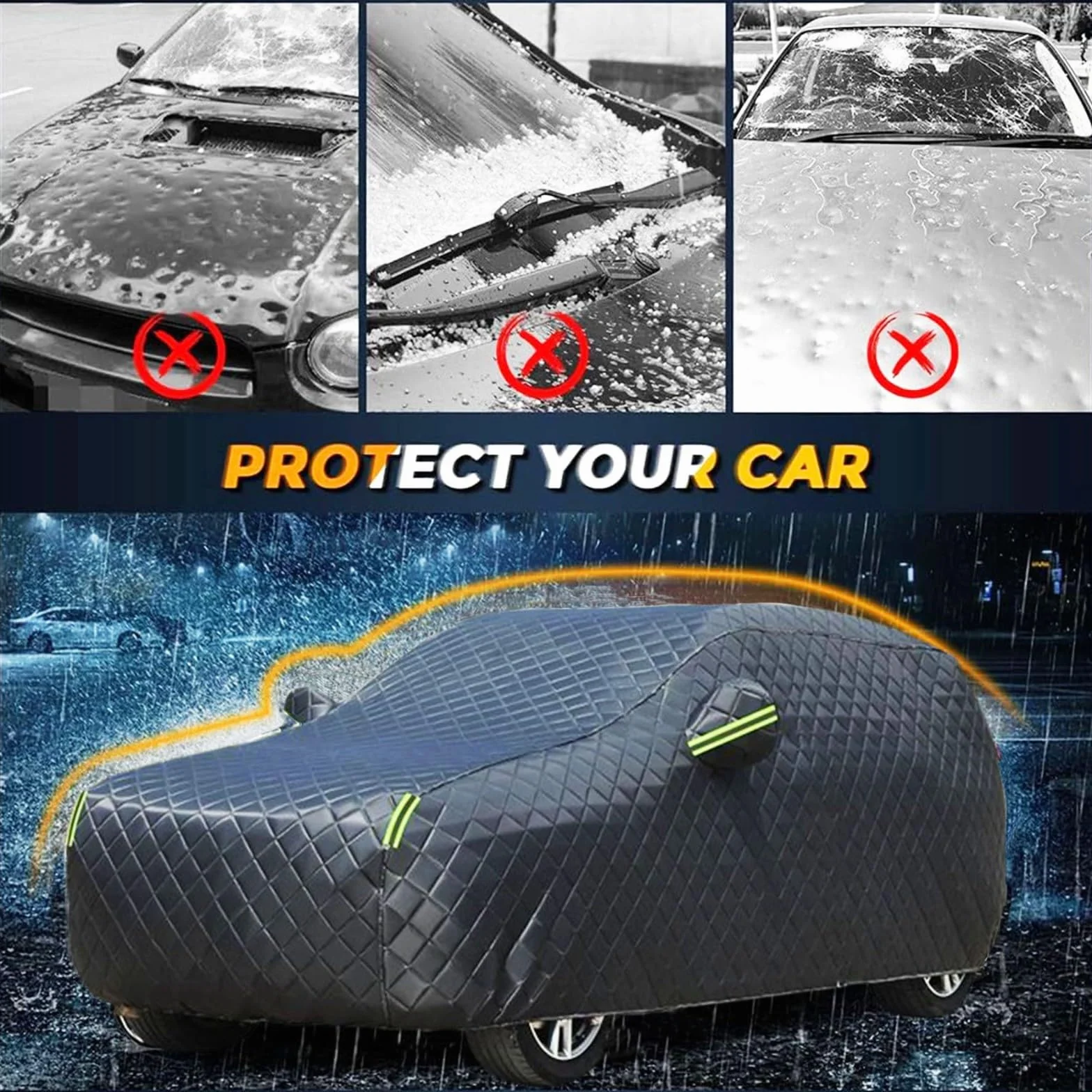 Funda Coche Antigranizo para C5 Aircross,Funda Coche Exterior Todo Tipo Clima Protección Coches Espesado Al Granizo A Las heladas A los arañazos y a los Rayos UV