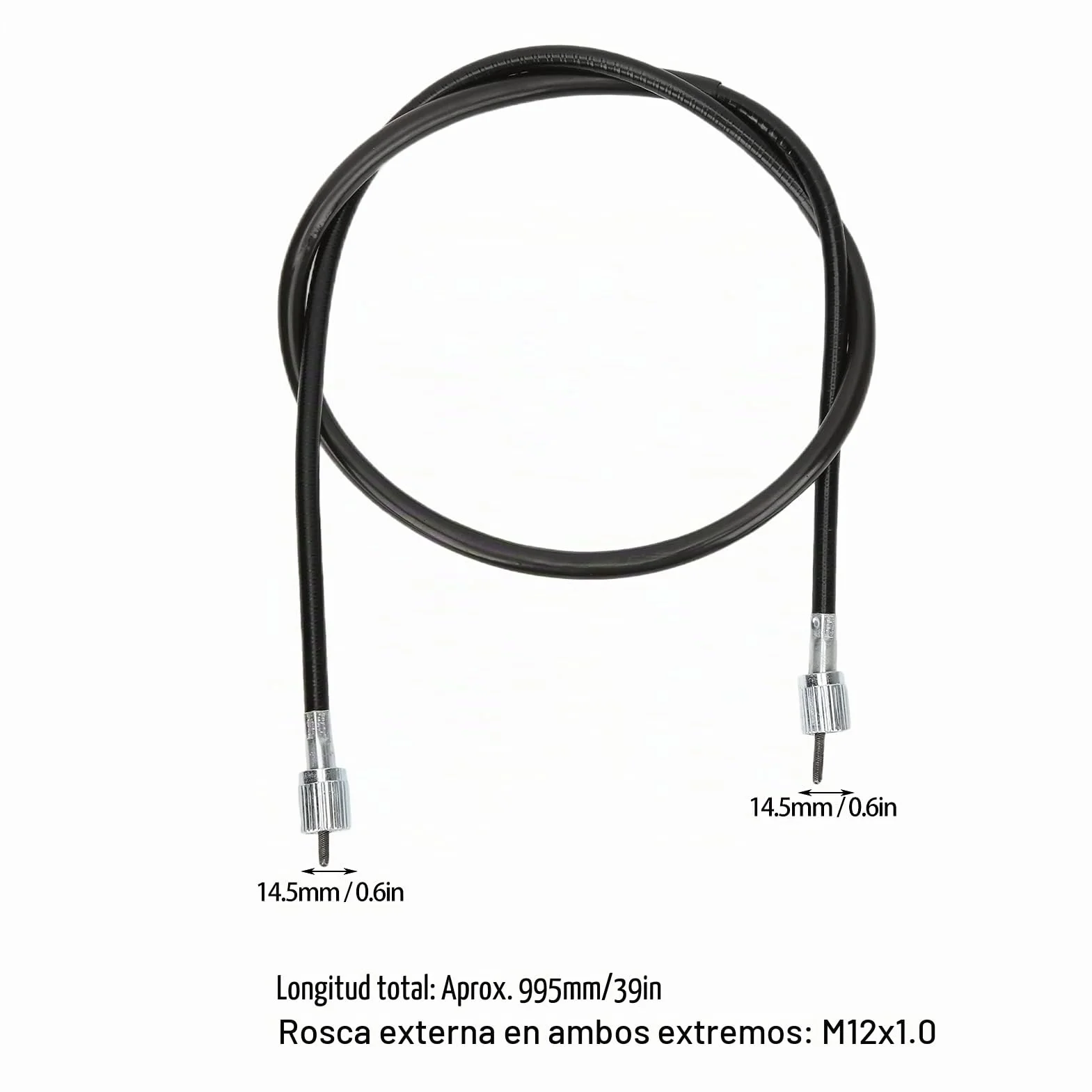 Cable de velocímetro de 39", Cable de velocímetro, Cable de Repuesto, Compatible con Scooters Chinos, ciclomotores, ATV, Go Karts