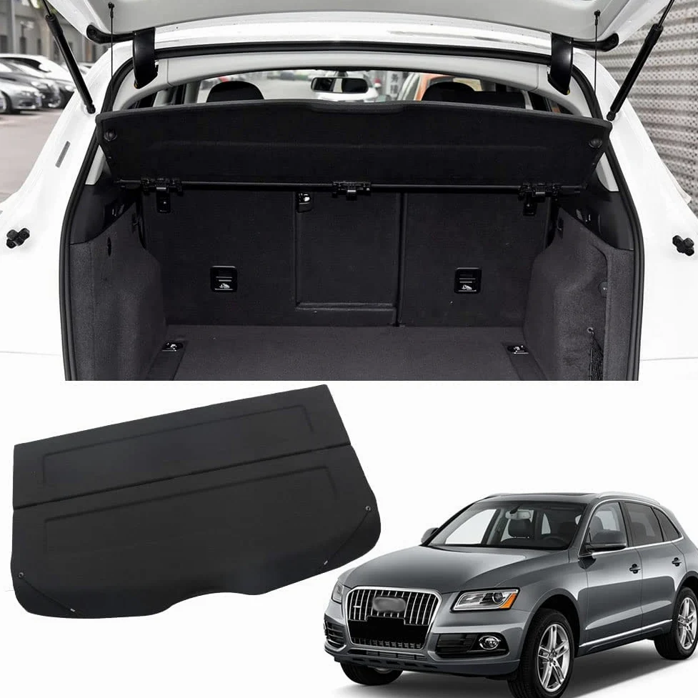 Coche Maletero Cubierta De Carga RetráCtil para Audi Q5 2009-2017, Retráctil Maletero Paquete Estante Trasera Bastidores Cortina Fundas Maletero Coche