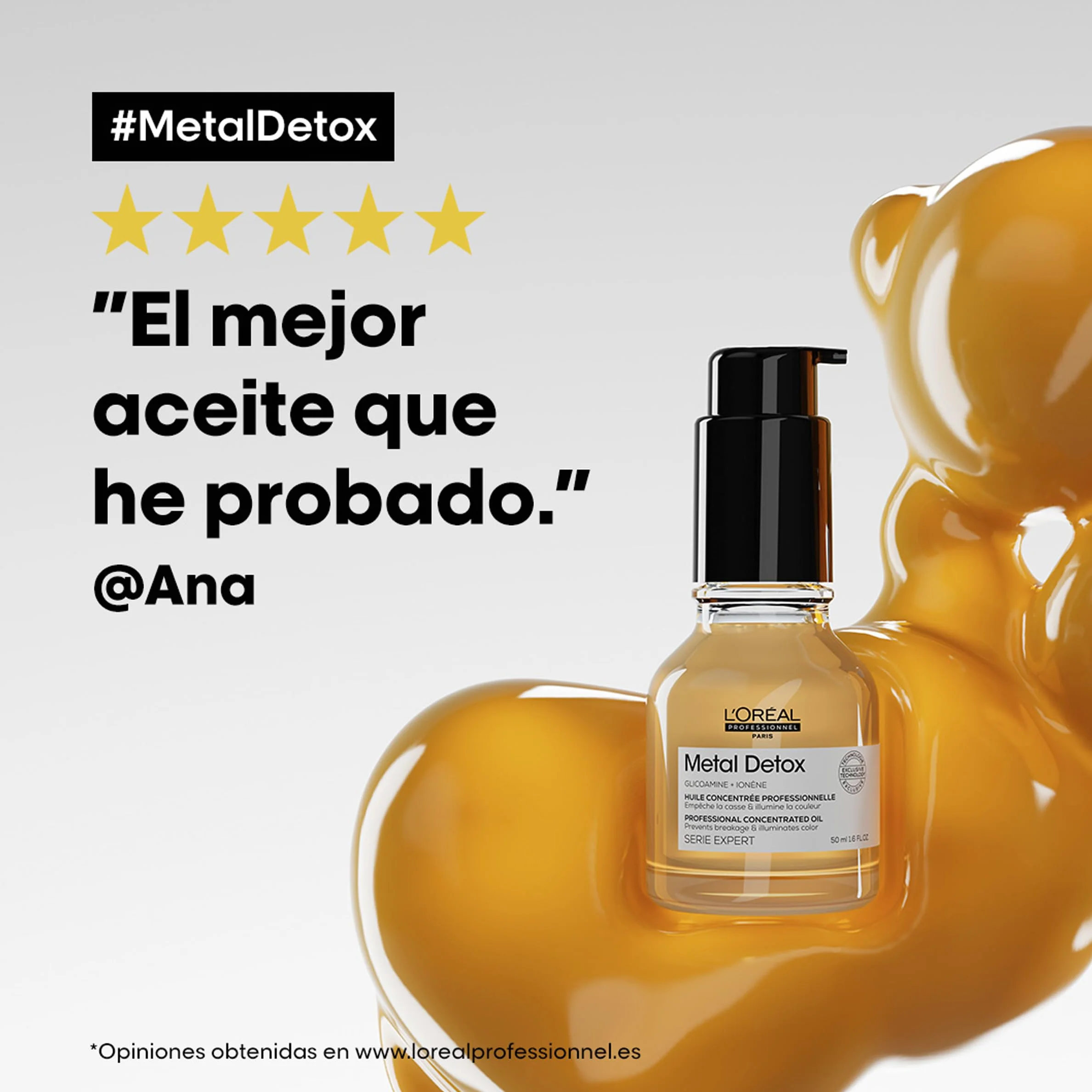 L'Oréal Professionnel Metal Detox Aceite Concentrado Protector Térmico Anti-Rotura 50 ml