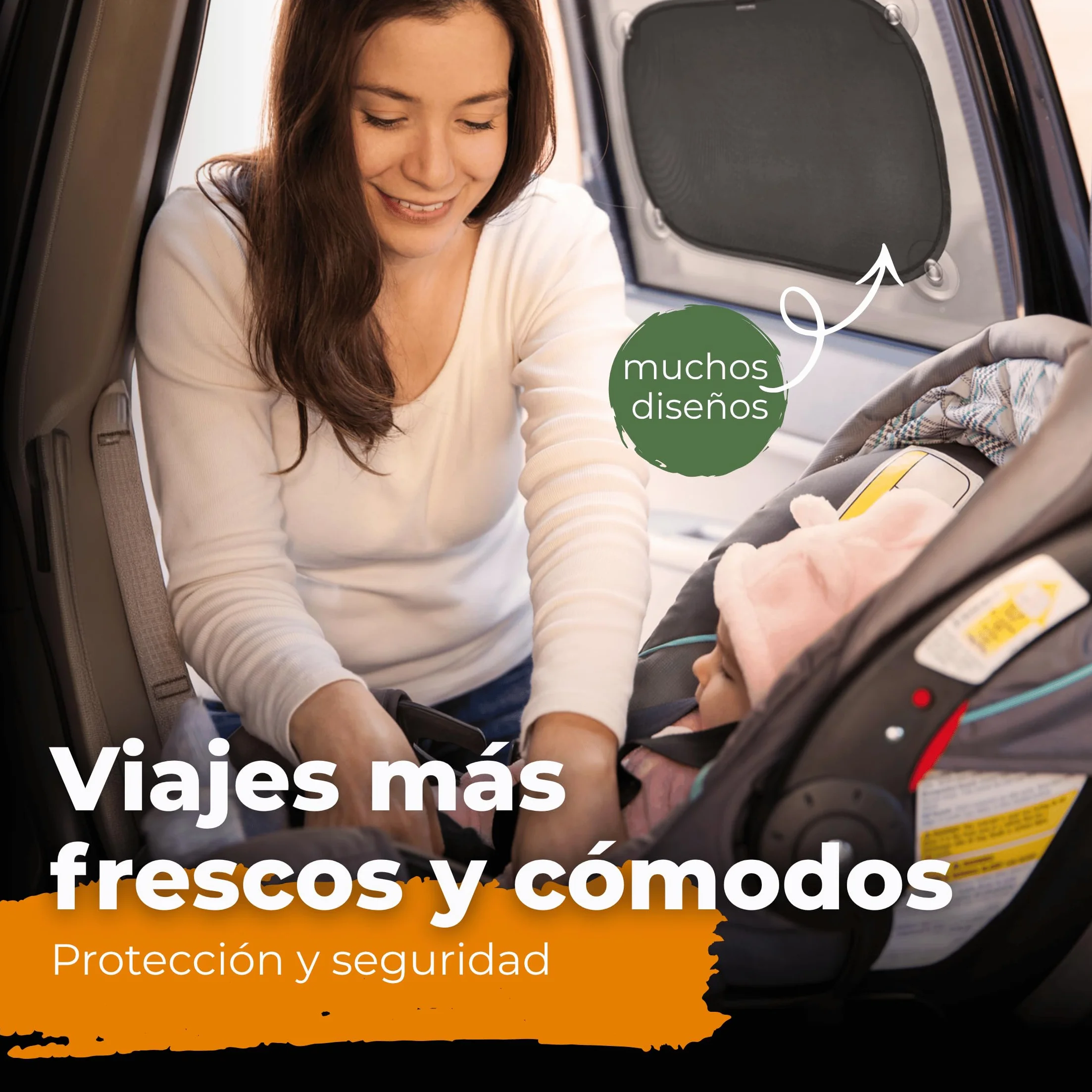 Parasol Coche Protección UV Certificada Óptima Oscuridad Autoadhesivo 51x31 cm Negro para Bebés y Mascotas