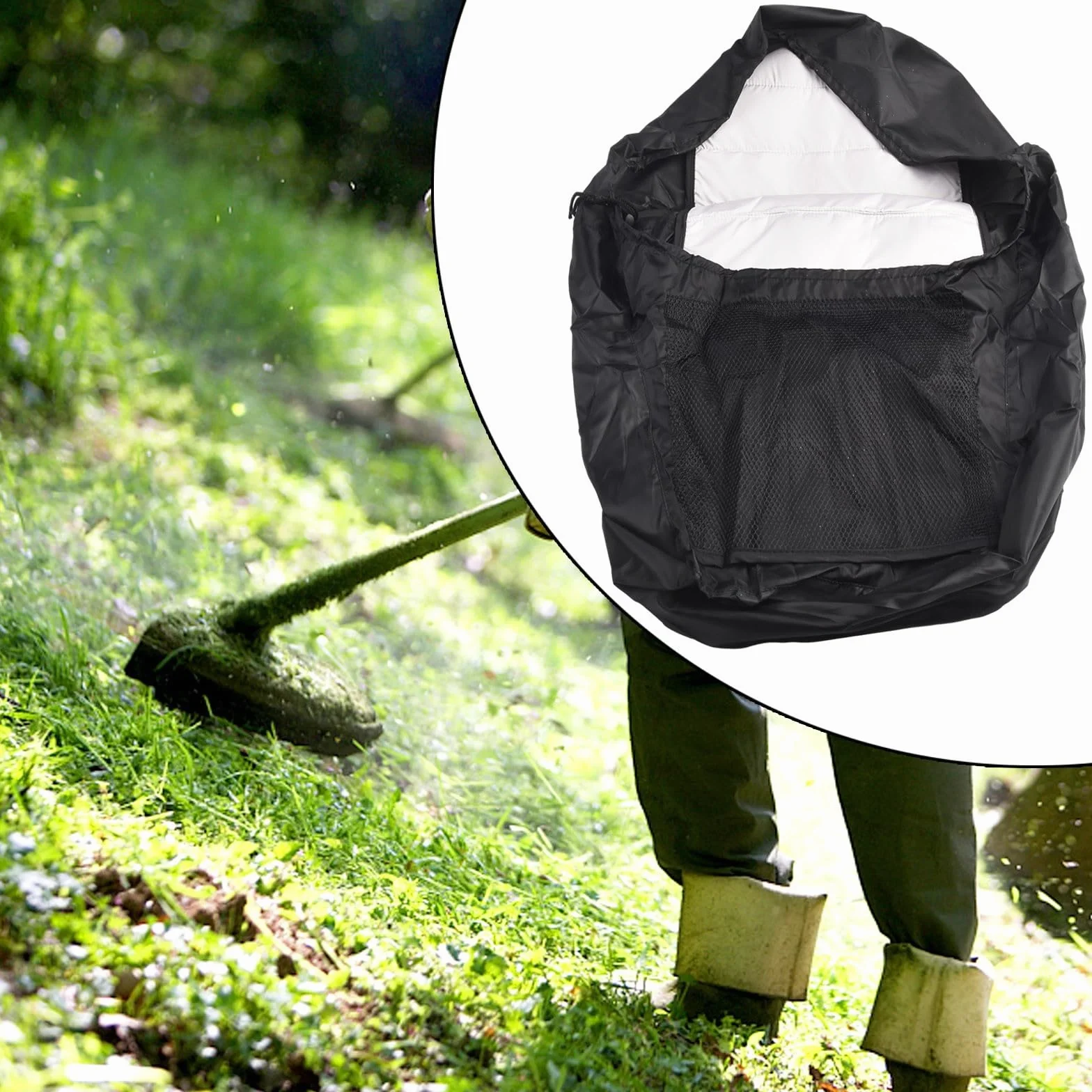 Funda para asiento de tractor con tela impermeable, cordón elástico y bolsillos traseros para cortacésped y tractores agrícolas (gris)