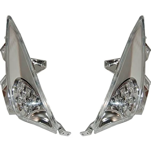 one by Camamoto cód. 77206378L - Juego de intermitentes LED delanteros con intermitencia/relé homologadas CE cromado/transparente compatible con Yamaha T-Max 500 cc año 2008 a 2011