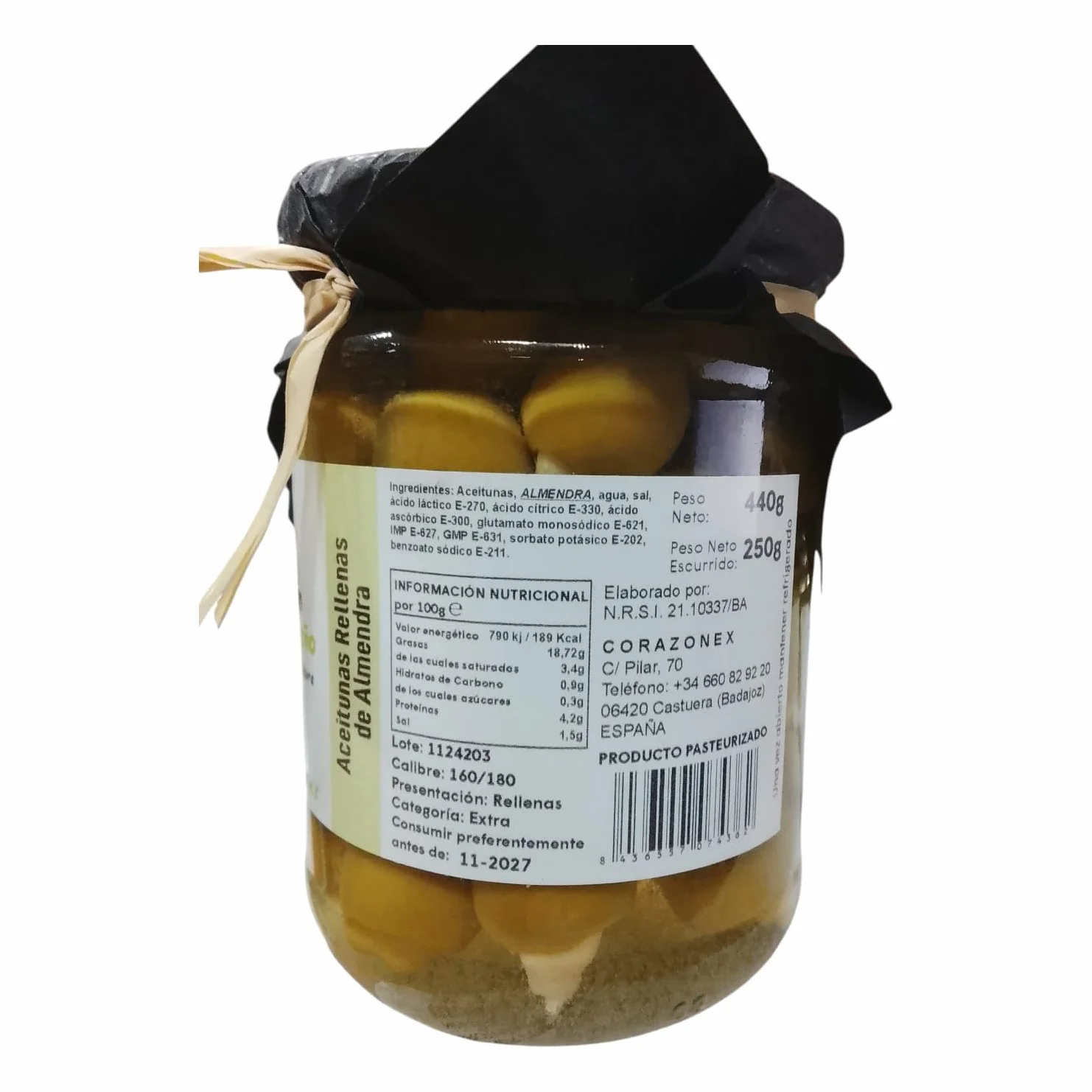 Aceitunas Rellenas de Almendra Gourmet Extremadura Corazón Extremeño