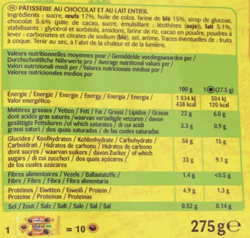 St Michel Pasteles Tamtam Chocolate y Vainilla 275 g 10 bolsitas