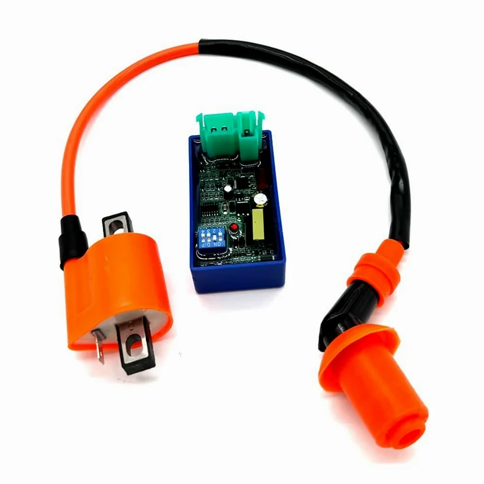 Racing DC 6PIN límite de Velocidad Interruptor Dip Bobina de Encendido D8TJC Kit de bujías Compatible con ATV CG125 CG150 CG200 Dirt Pit Bike Scooter