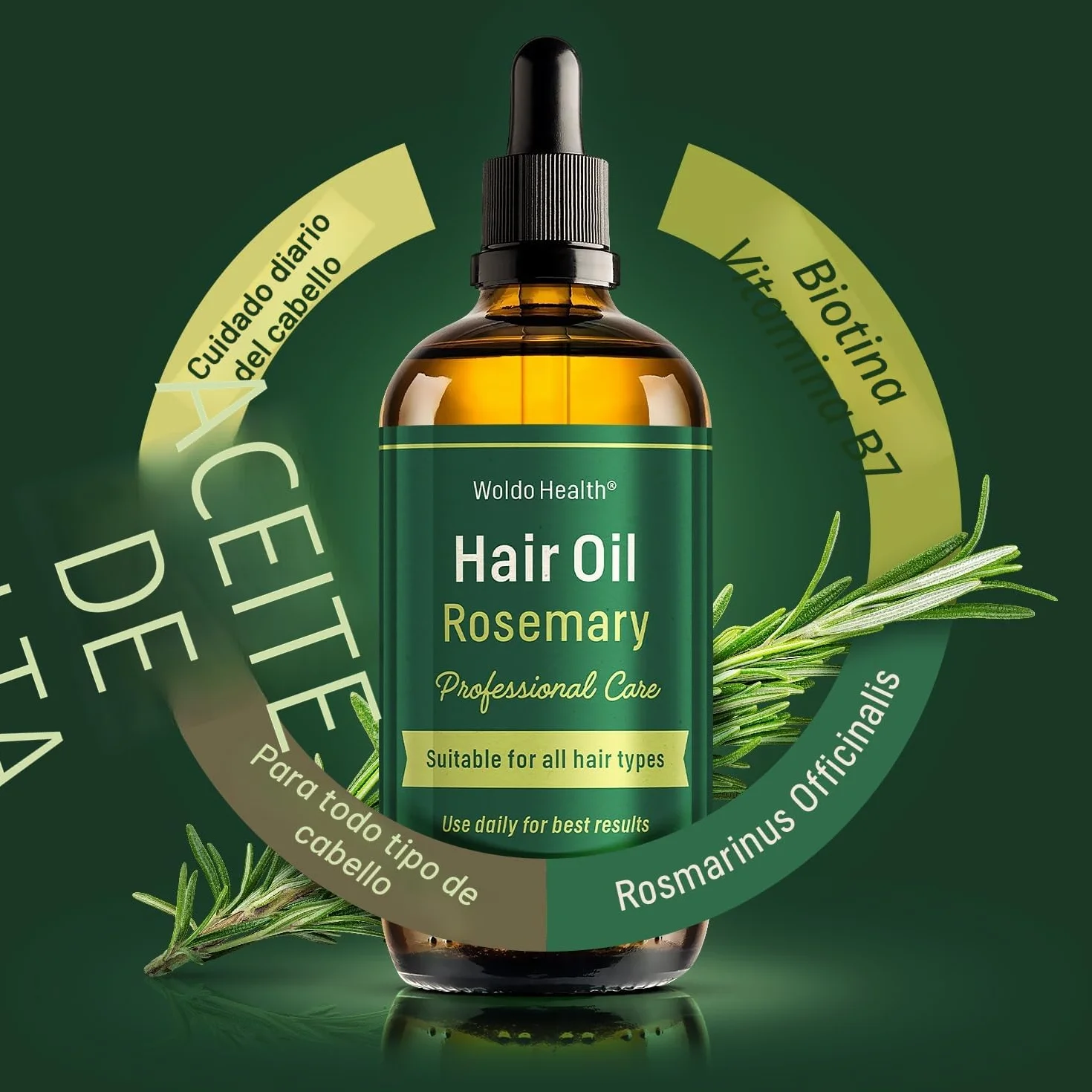 Aceite de Romero para el Cabello con Biotina y Vitamina E 100ml