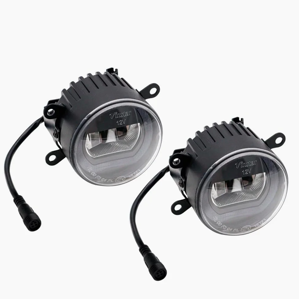 Juego de faros antiniebla LED semiuniversales + luces de circulación diurna 'U-Shape' - Diámetro 90mm - ECE-R19/R87 homologación E