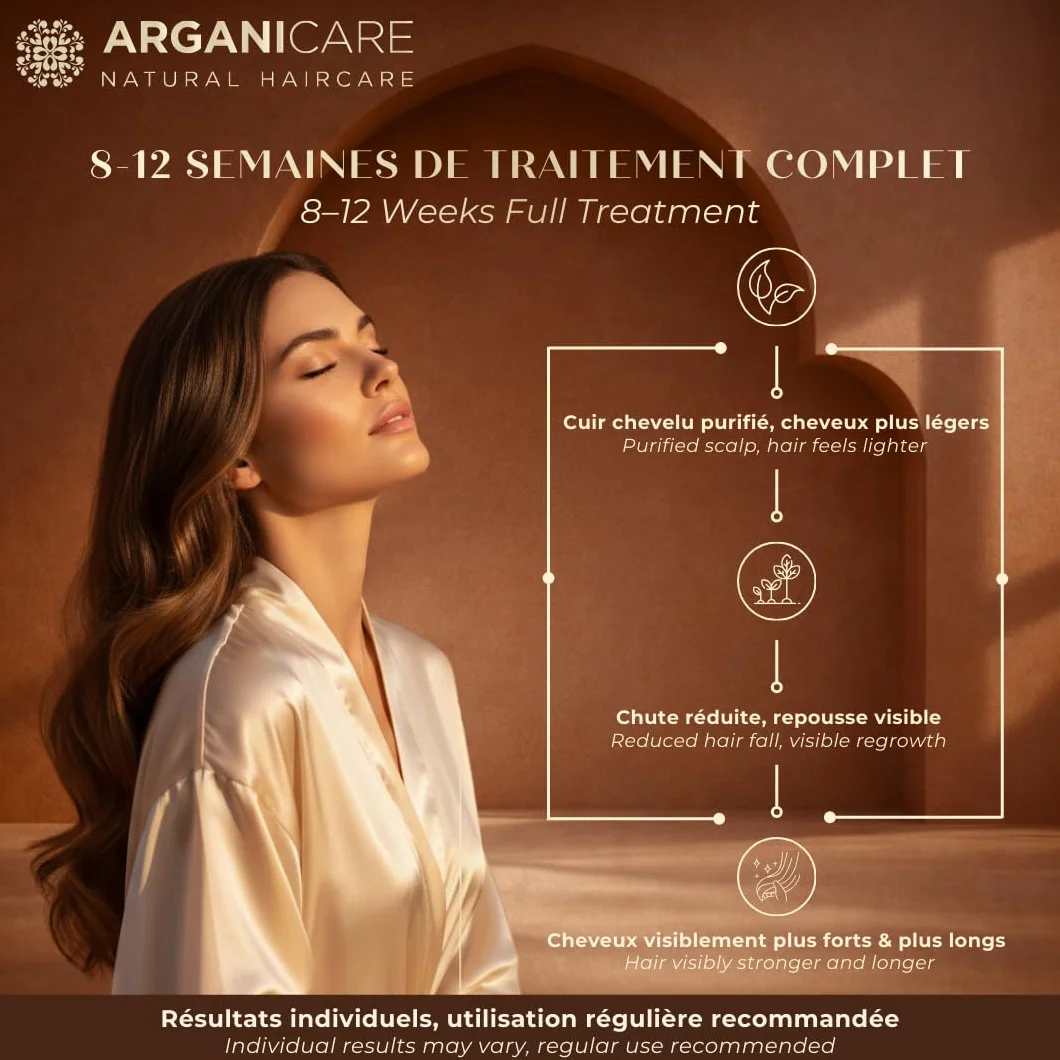 Arganicare Champú crecimiento cabello aceite ricino argán orgánico 400 ml
