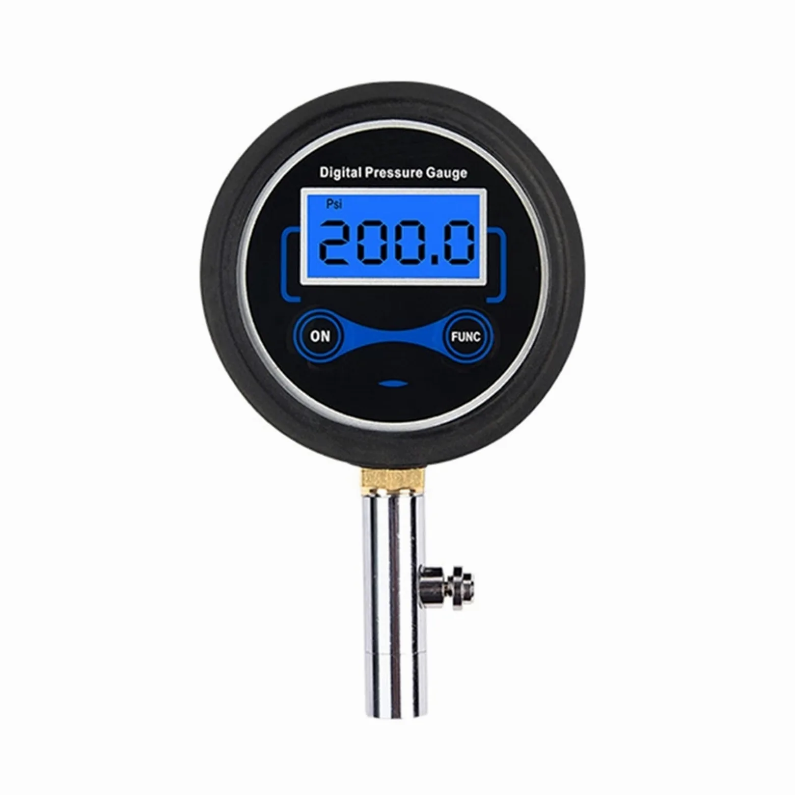 Inflador de neumáticos de Aire para Bicicleta de Coche con manómetro Digital de presión LCD de 200 PSI (A)